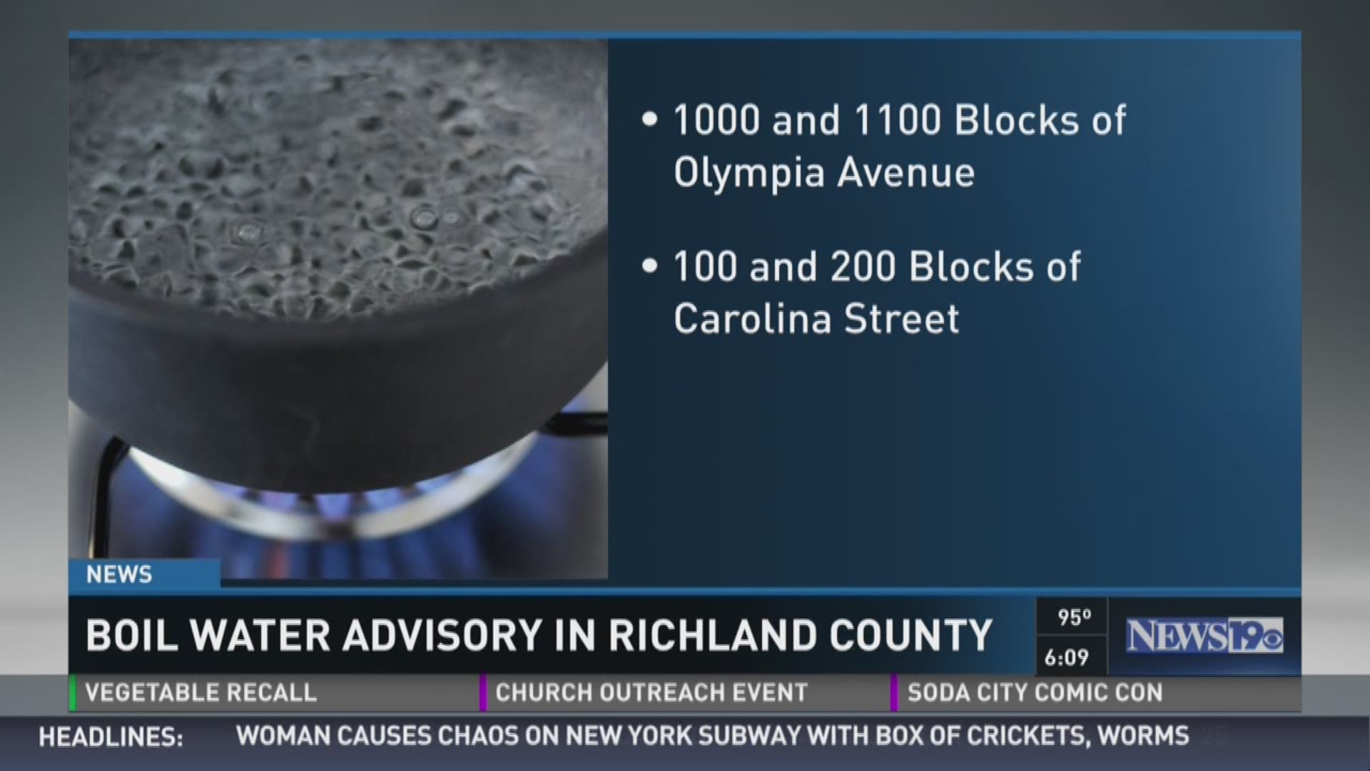 A Boil Water Advisory has been issued for some customers in Richland County.