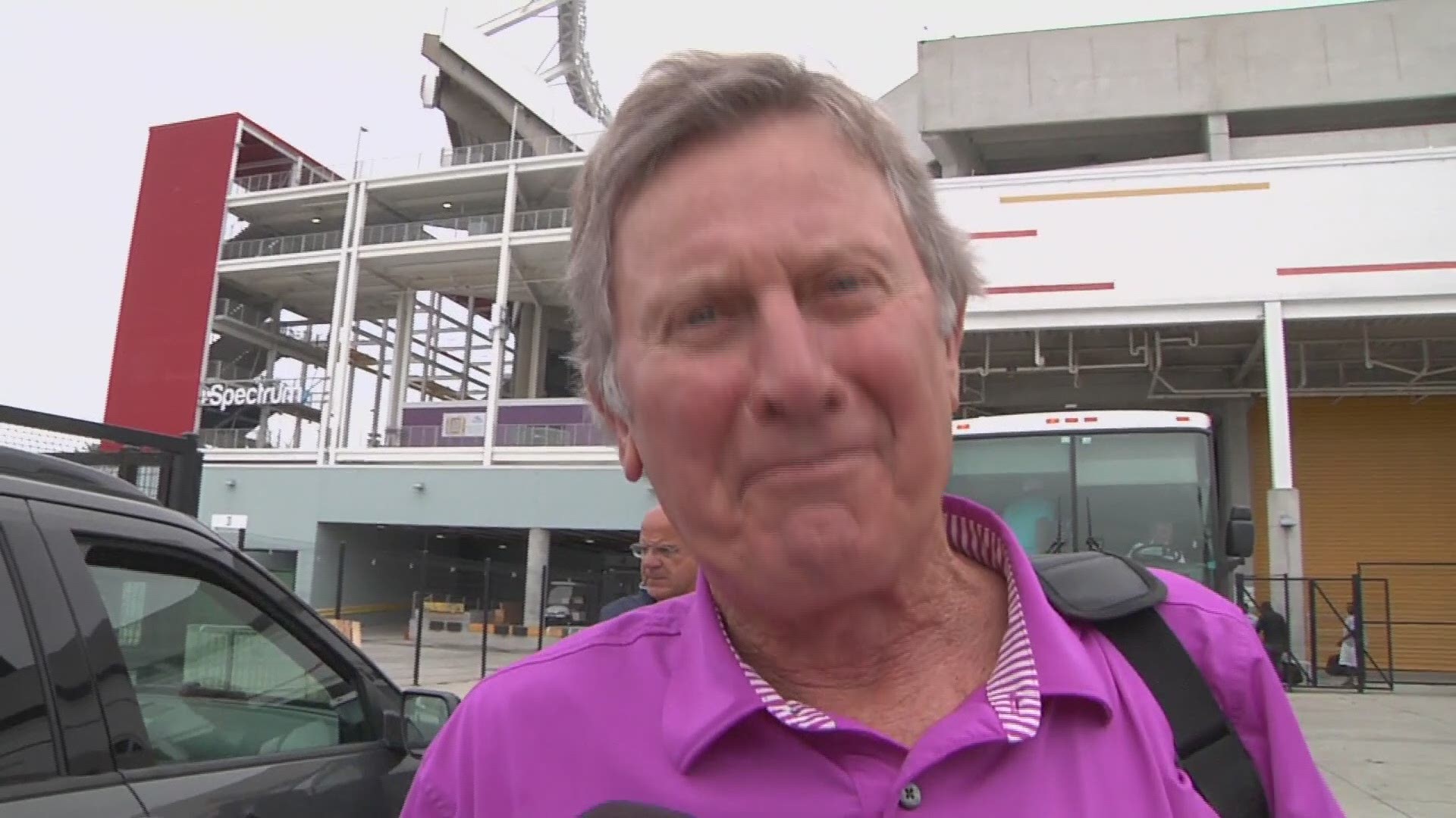 Steve Spurrier talks with reporters in Orlando following the reports that the Alliance of American Football will suspend operations.