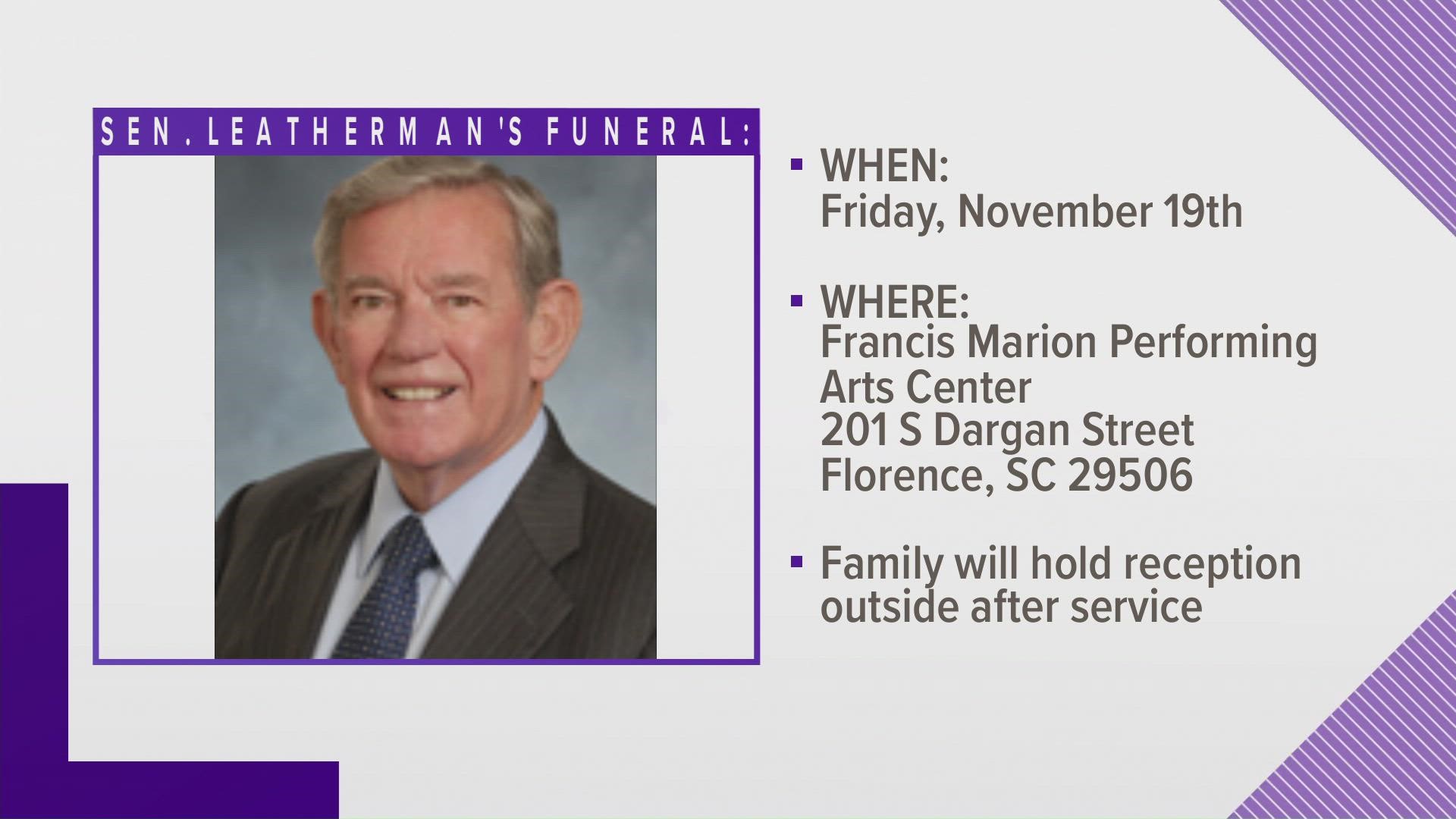 The funeral services will be held on Friday at the Francis Marion Arts center in Florence.