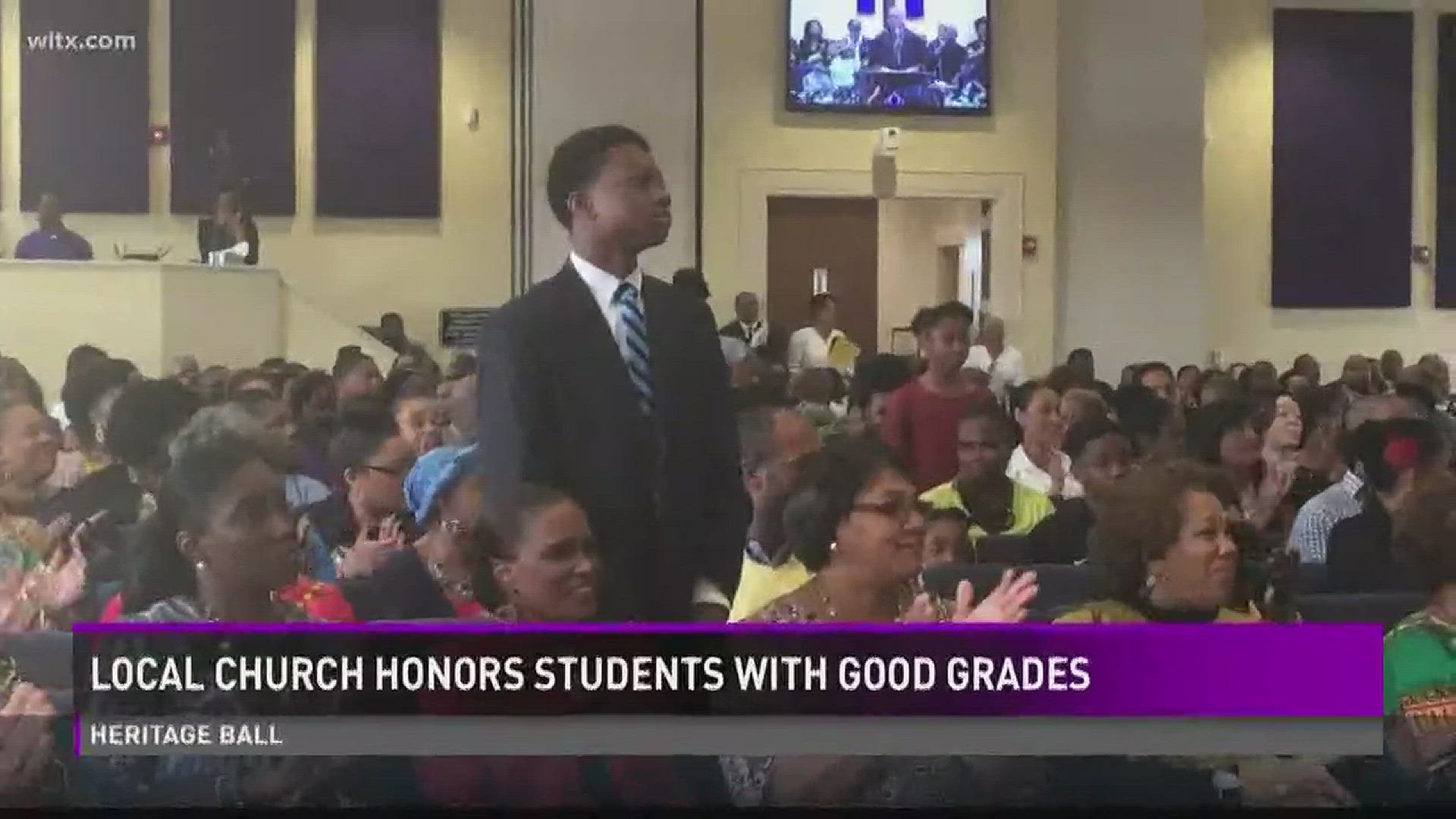 A local church honored students who received good grades.