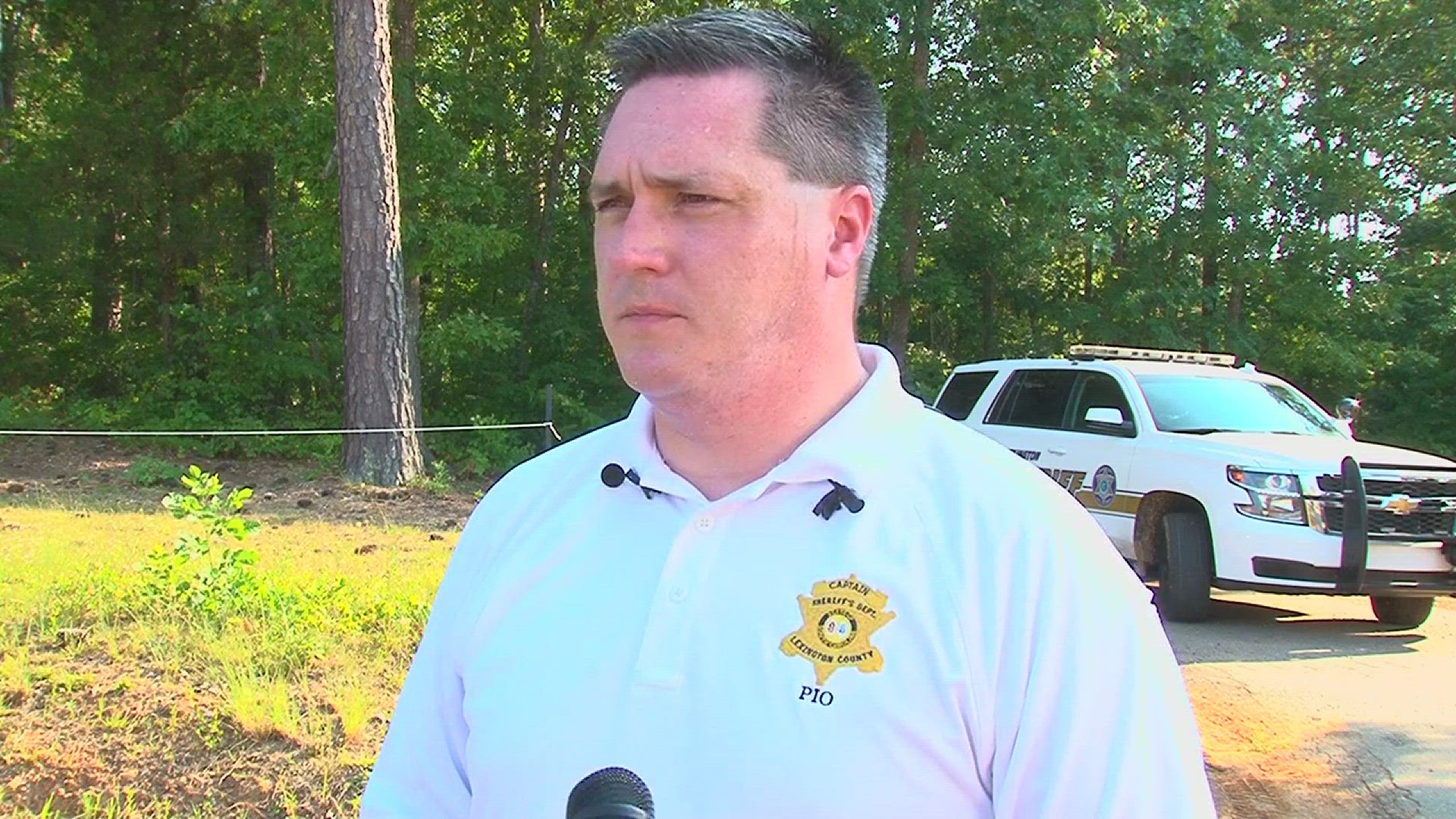 Captain Adam Myrick with the Lexington County Sheriff's Department provides an update on a man drowning in Lake Murray Saturday afternoon.