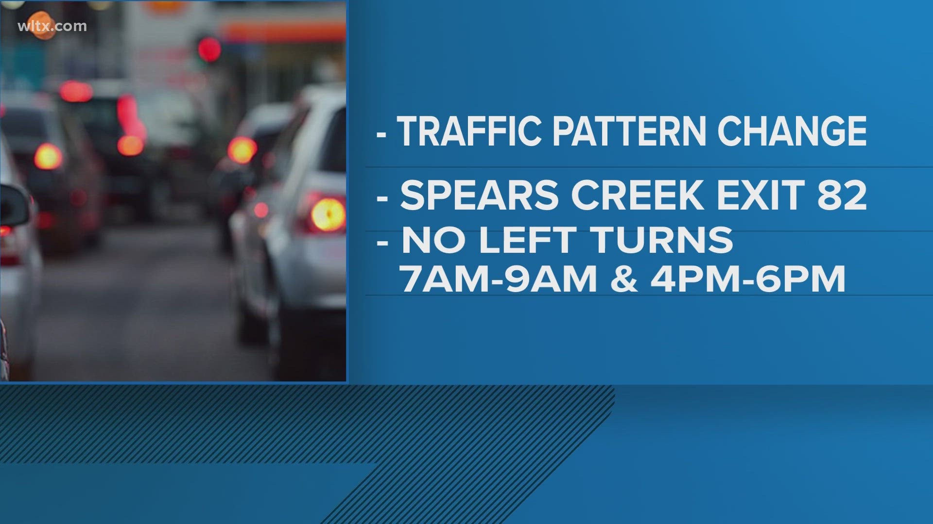 SCDOT says the elimination of left-hand turns during those times will help prevent vehicles from backing up in both directions, which can cause traffic congestion.