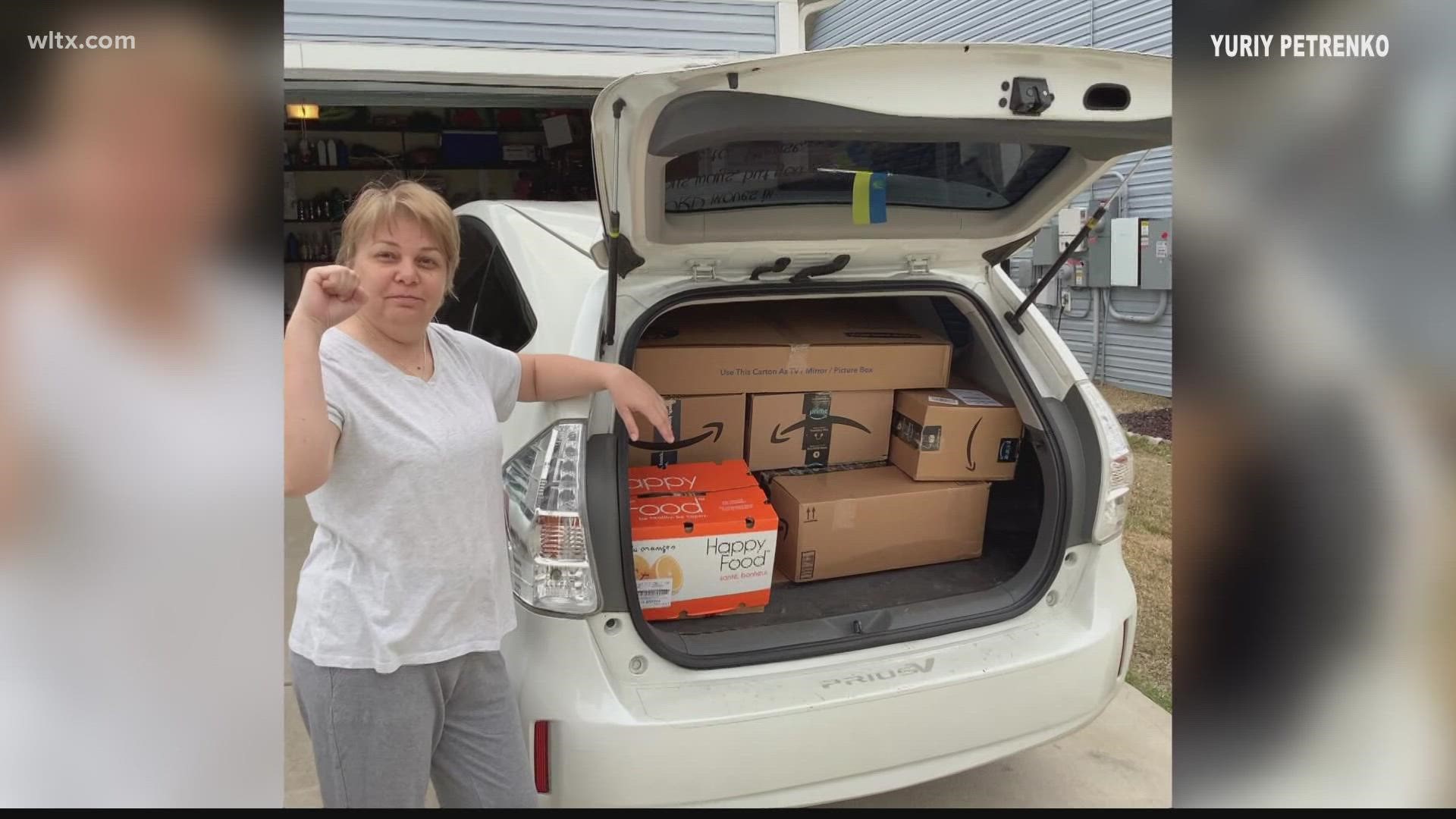 It's an effort by a local family to send boxes of supplies to Poland.