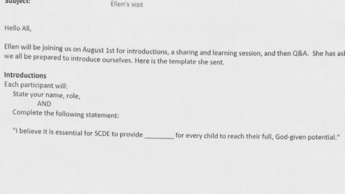 SC Department of Education email sparks First Amendment questions