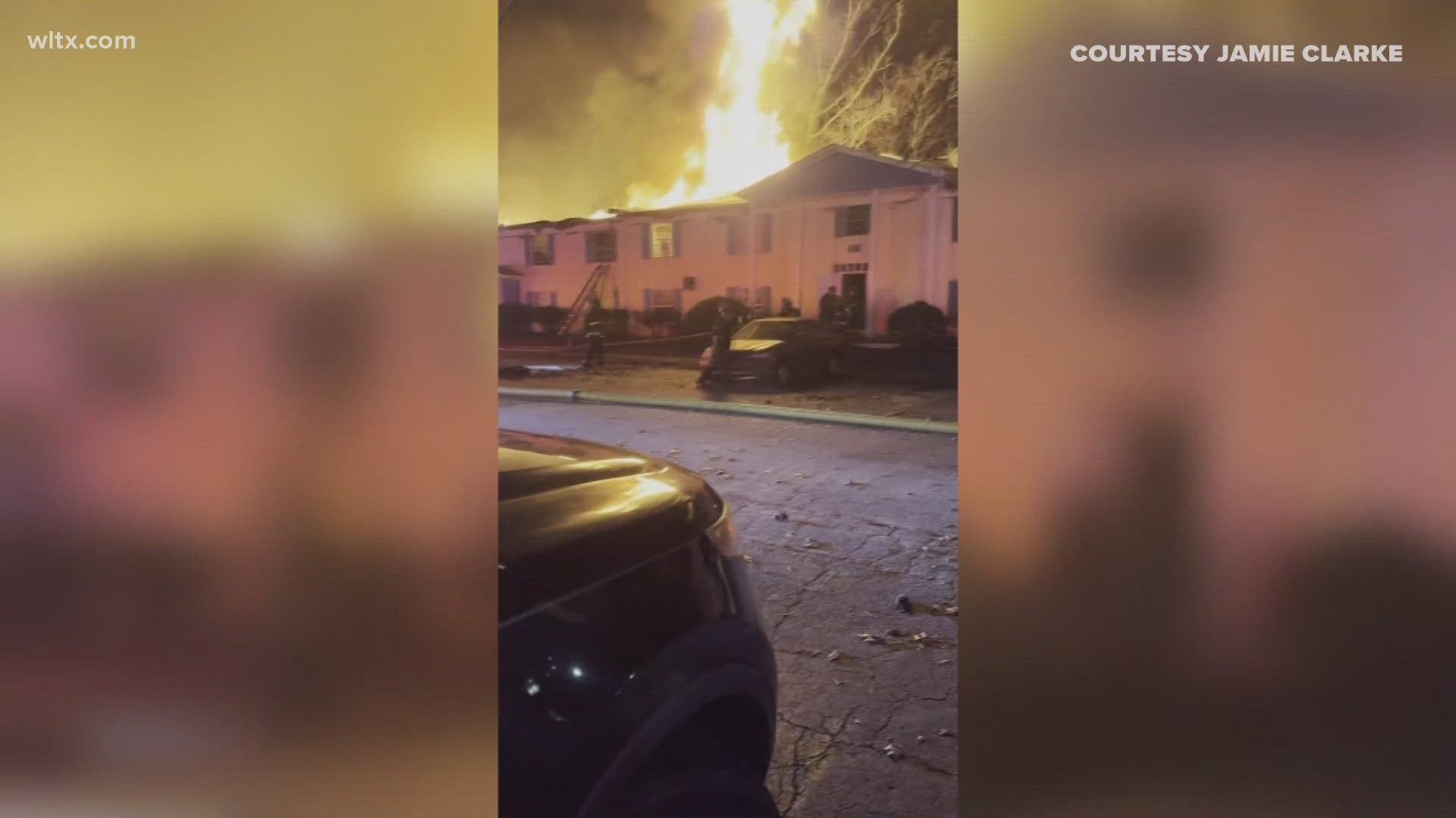 11 families left homeless after fireworks cause Columbia apartment fire ...