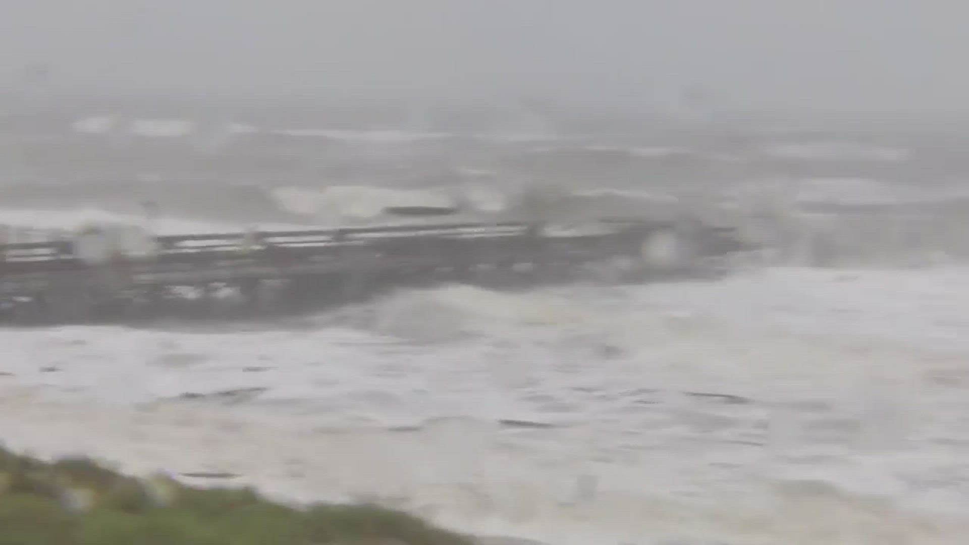 The longest pier along the Grand Strand is damaged during Hurricane Matthew