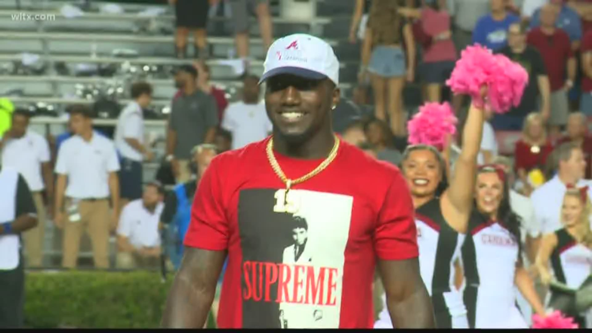 Former Gamecock and current San Francisco 49ers receiver Deebo Samuel was at Williams-Brice Stadium Saturday where he served as the celebrity starter.