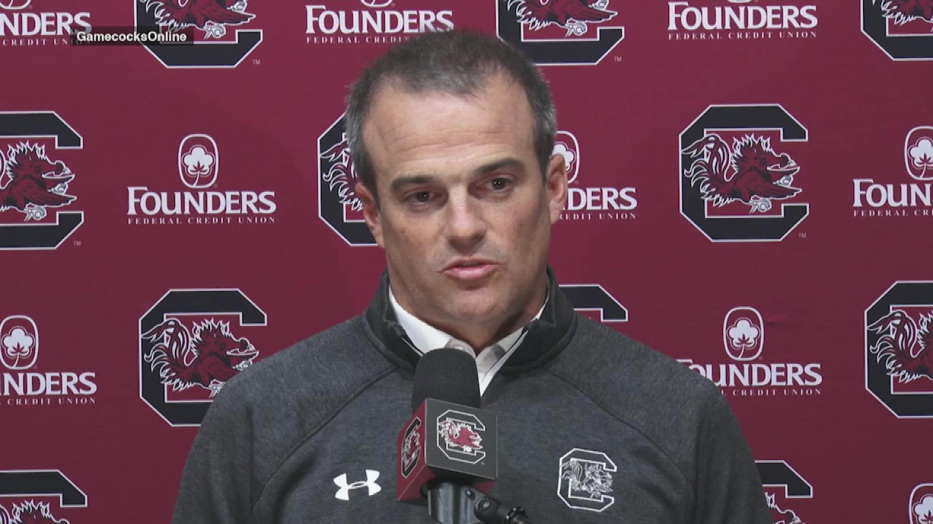 South Carolina head football coach Shane Beamer was able to explain the process for upgrading the quarterback room.