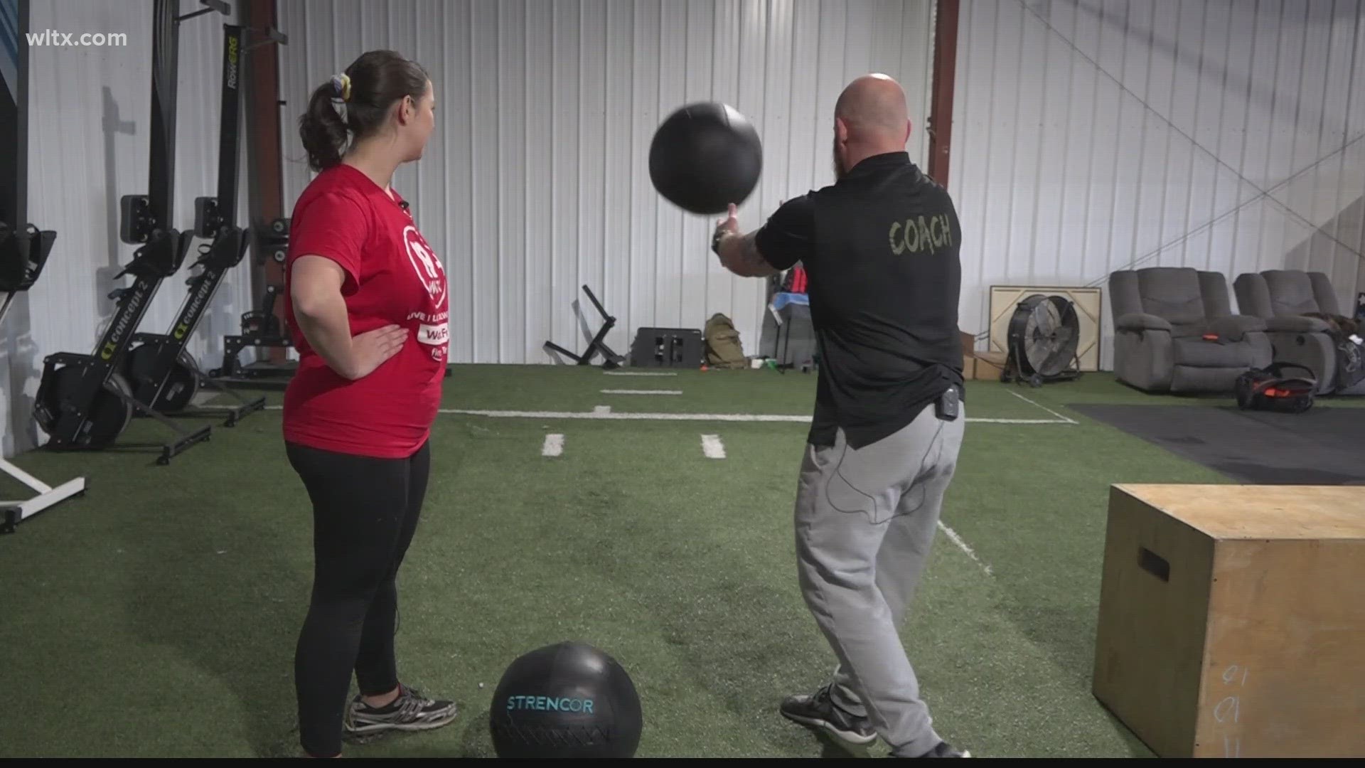 News19's Christy Calcagno caught up with Bobby Allman of Warrior Axe Crossfit for some exercise options during the Super Bowl,
