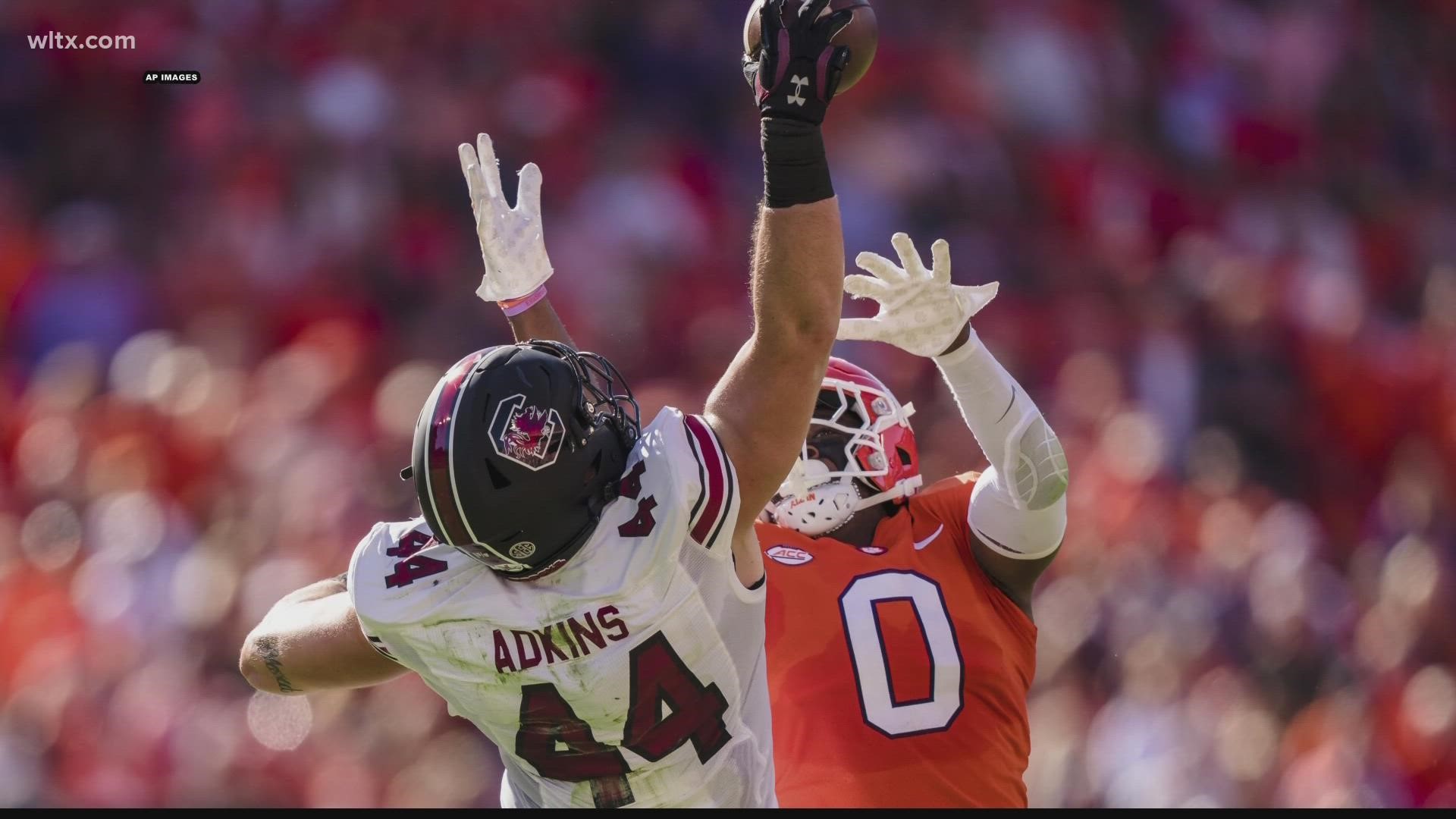 Nate Adkins represents the one tight end on the Gamecock roster for this week's Gator Bowl In Jacksonville