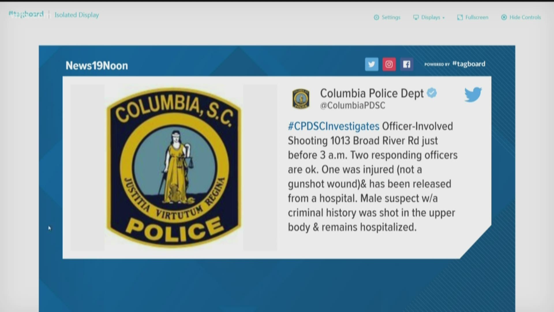 The Columbia Police Department is investigating a officer-involved shooting from early Saturday morning.