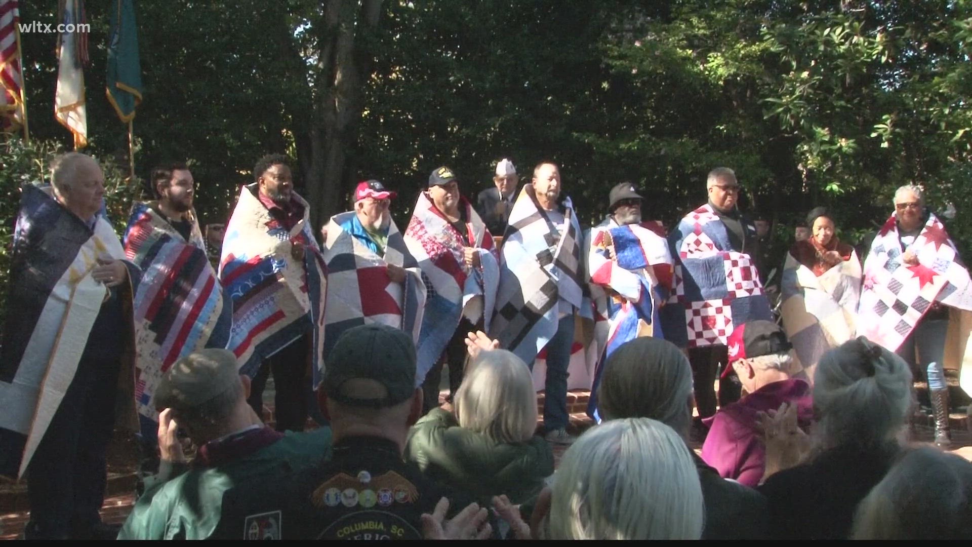 Eleven service members were honored with handmade quilts a week before Veteran's Day.