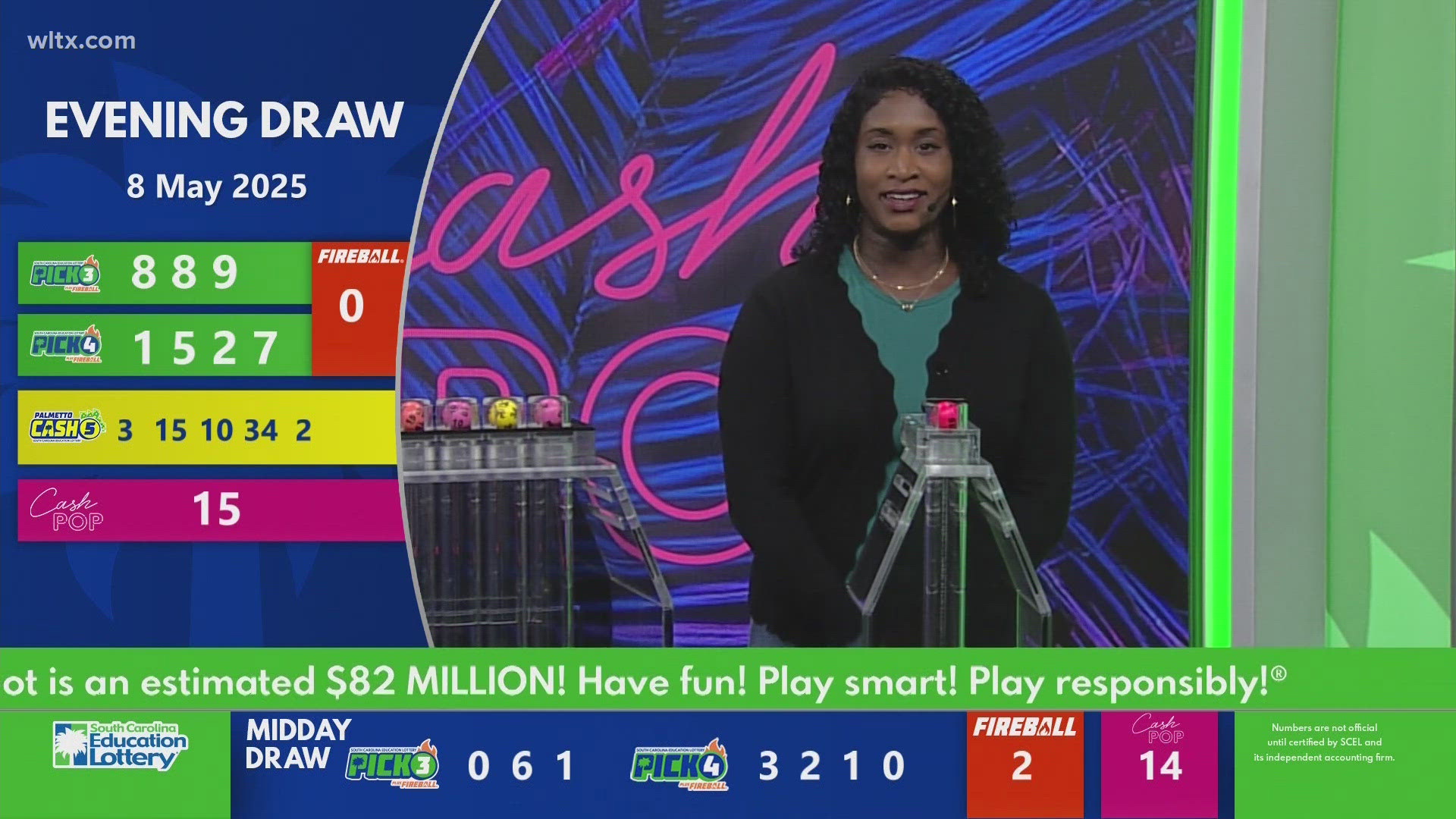 Here are the SC evening winning lottery numbers for May 7, 2025. 