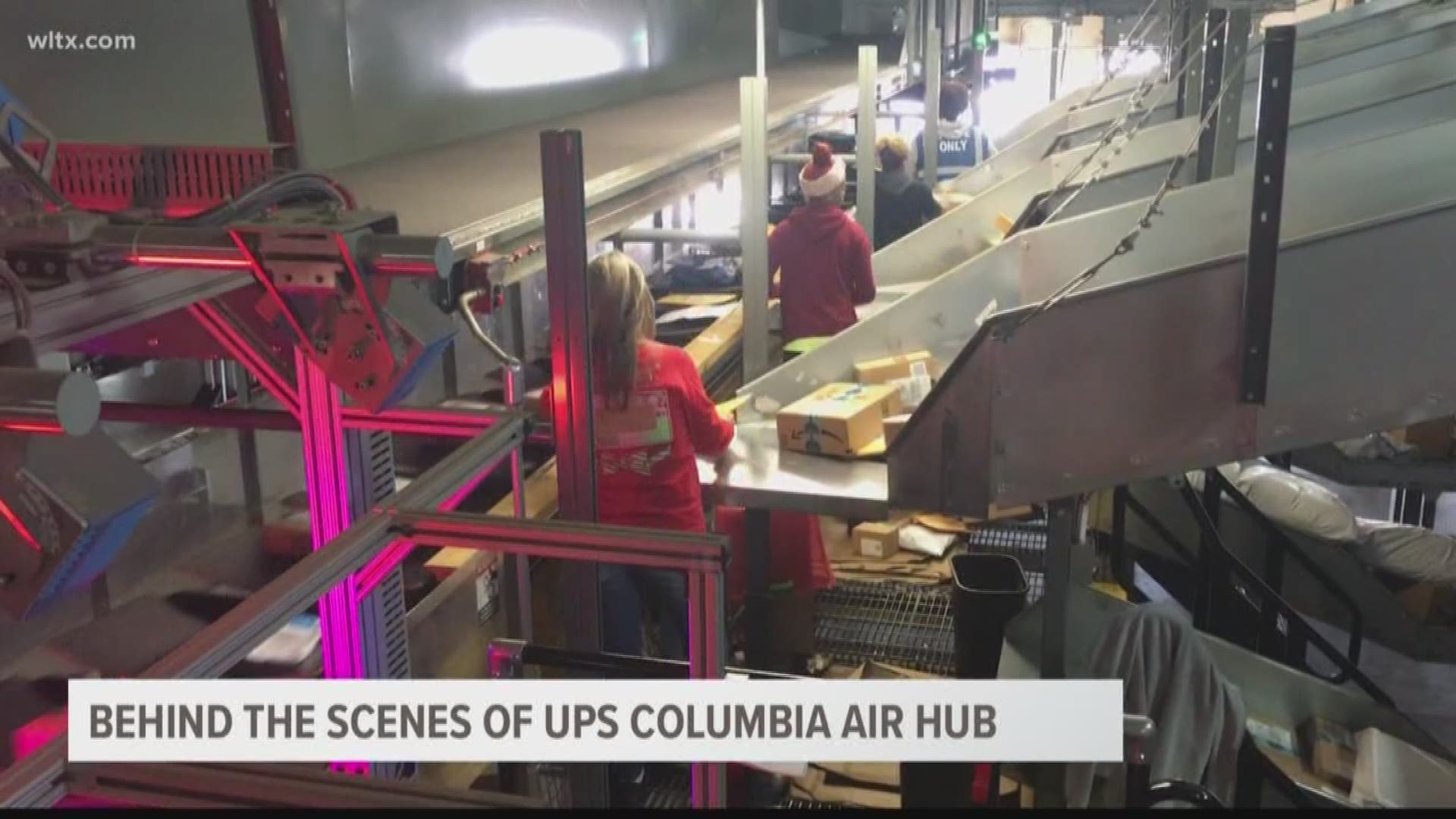 The UPS Air Hub here in Columbia were they say nearly three hundred and fifty thousand packages are being shipped out daily.