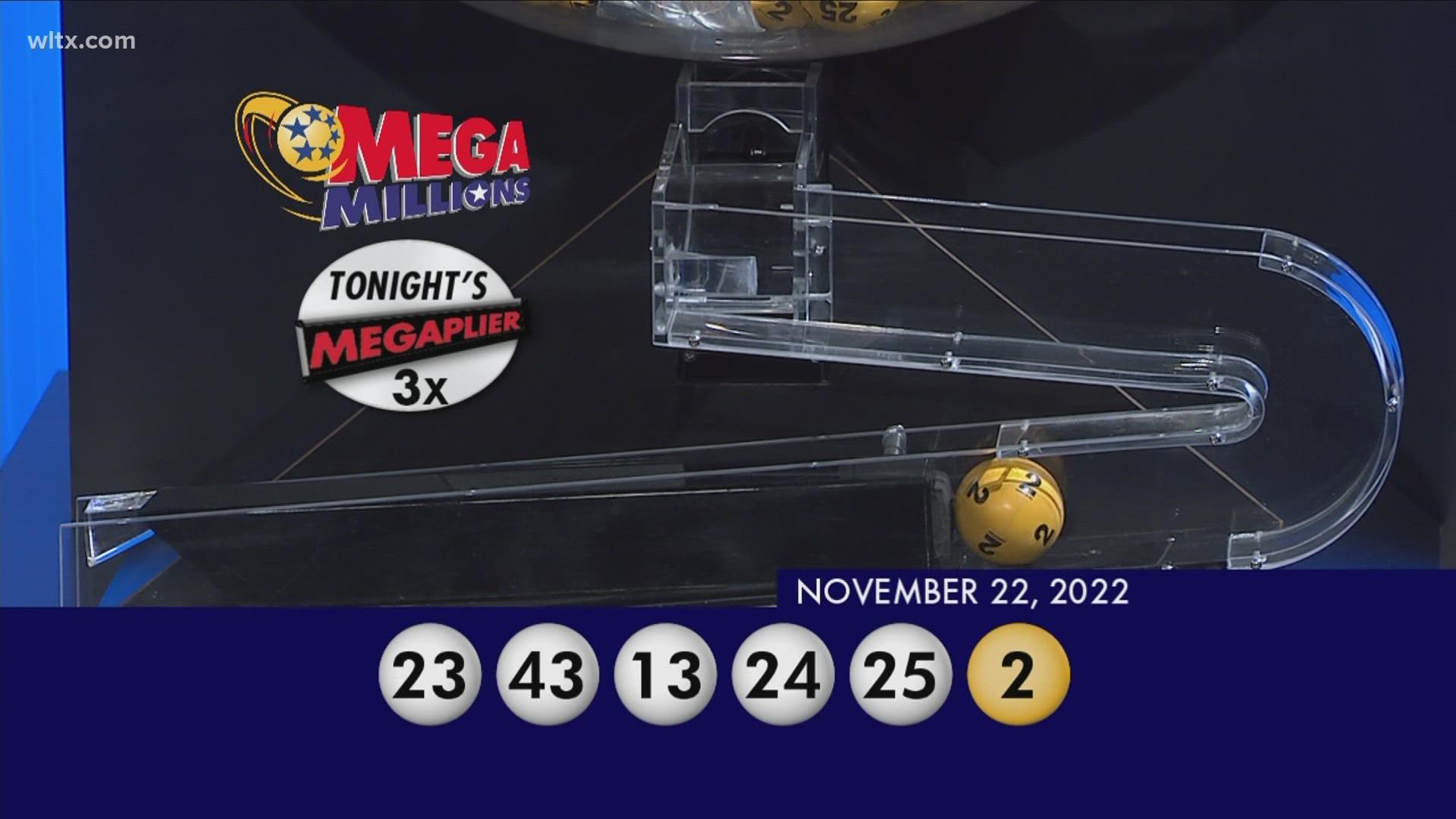 Here are the winning MegaMillion lottery numbers for November 22, 2022.