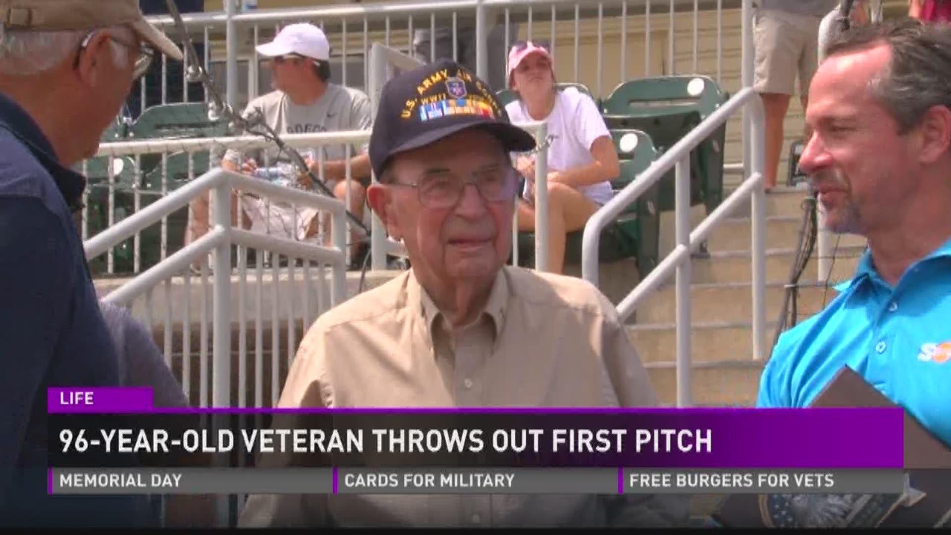 Murray Price threw out the first pitch at the Big South Championship Game on Sunday.