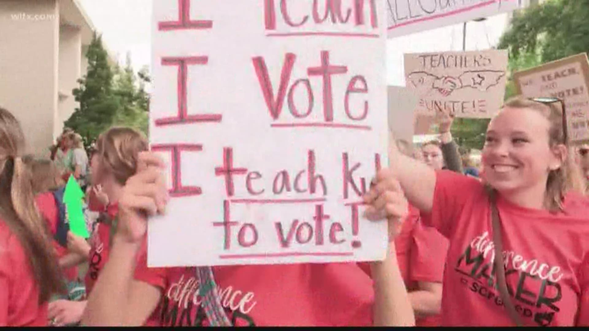 A sea of red took over downtown Columbia for the education rally, the crowd estimate was 10,000 in attendance.