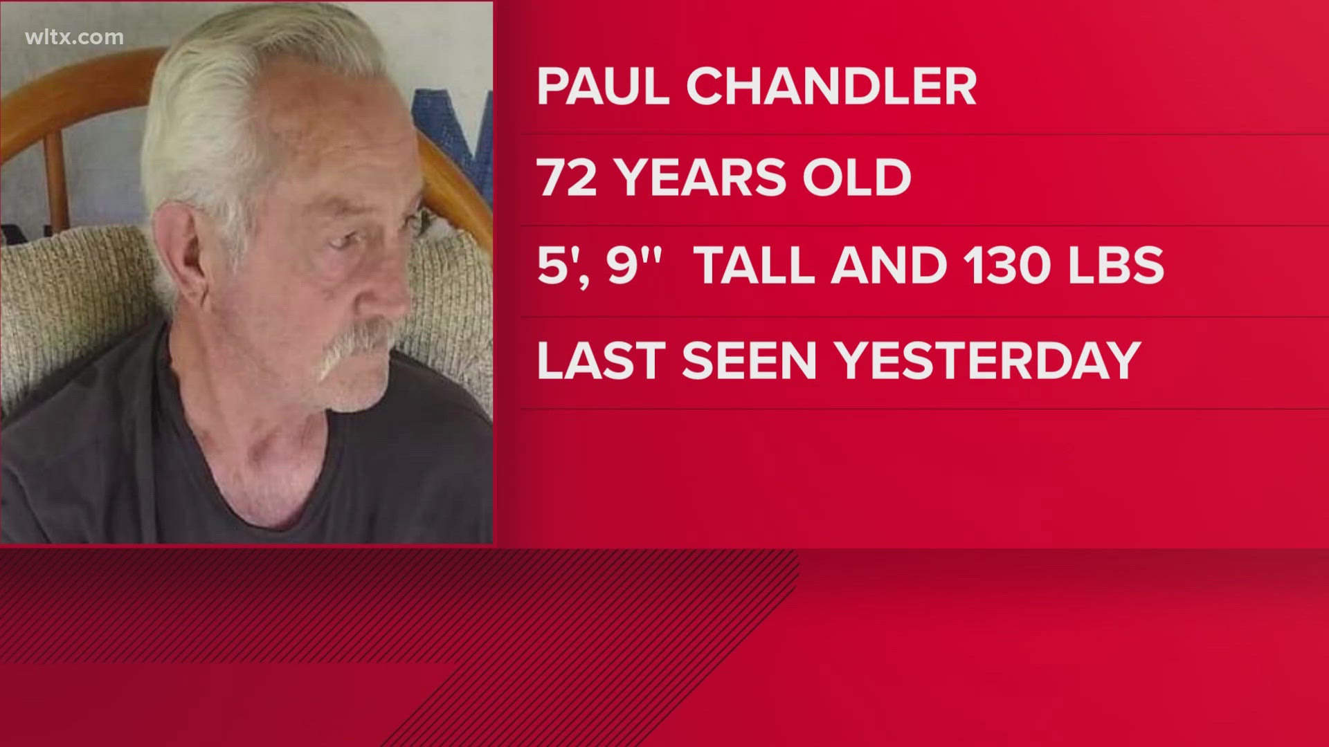 Officers said Wednesday that 72-year-old Paul Chandler was last seen by his family around 3 a.m. on December 3. 