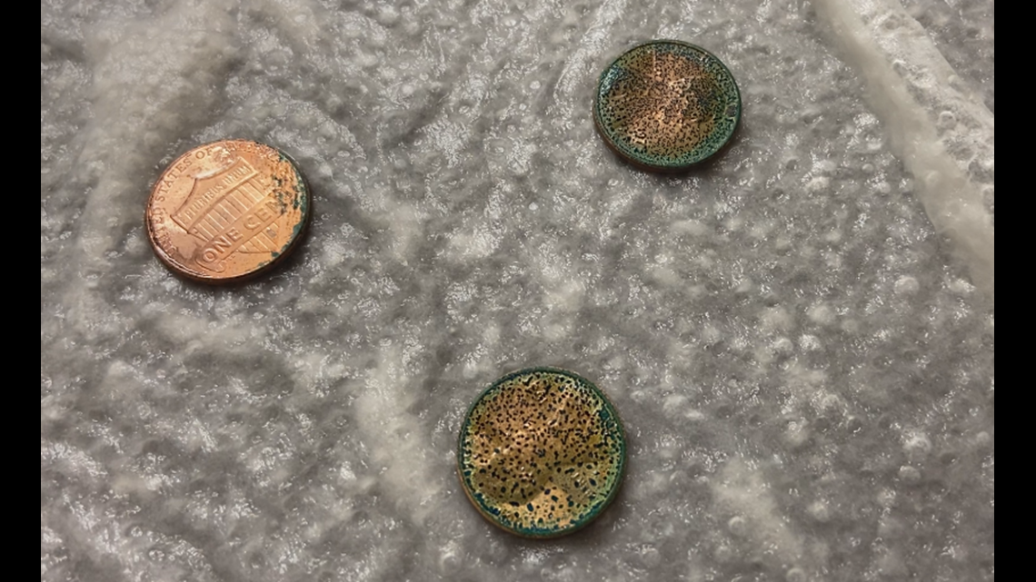 Turn copper pennies green with this chemistry experiment