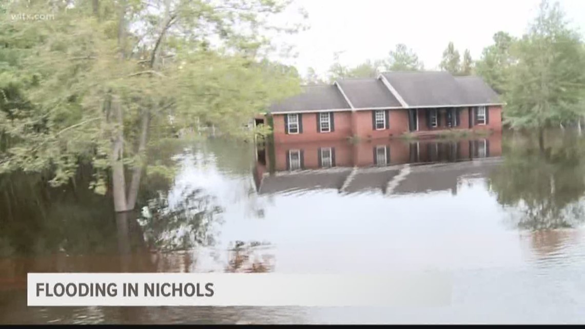 Floodwaters beginning to recede in Nichols, SC, but damage is done