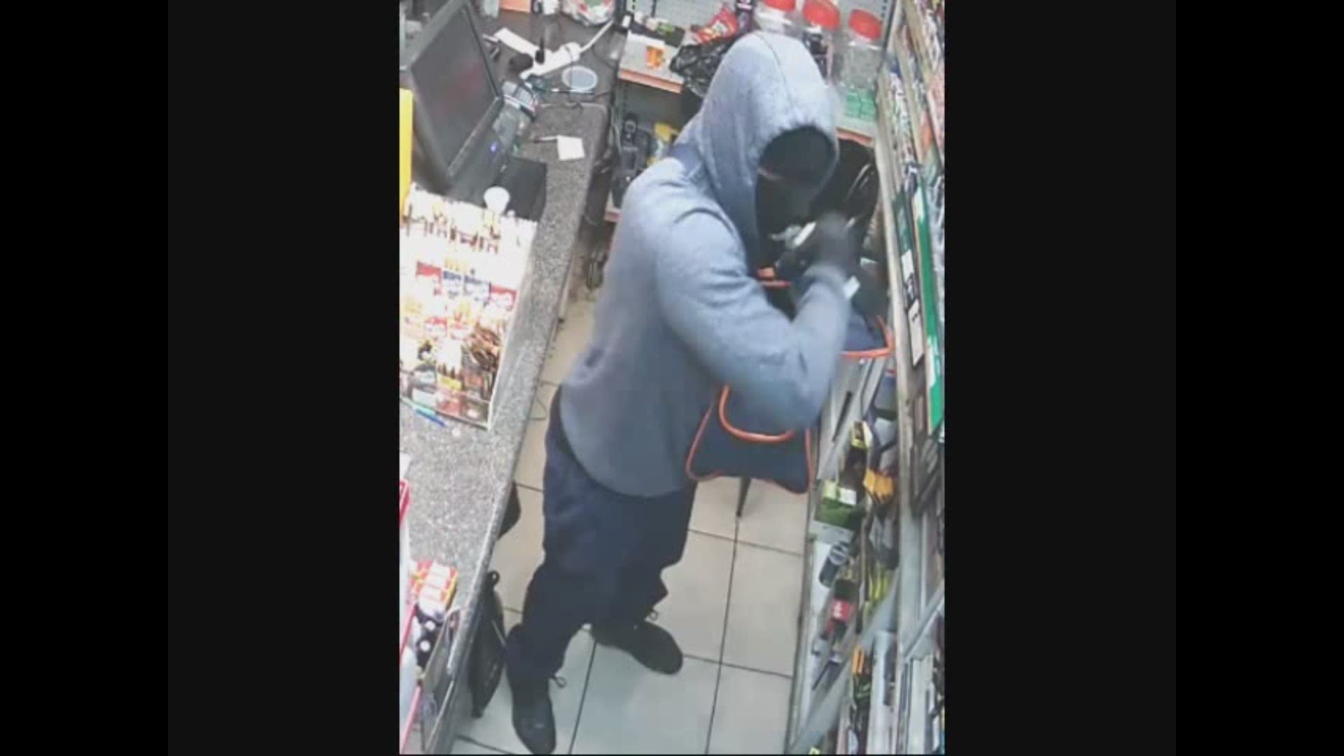 Deputies say the suspect shown in this surveillance video stole more than $4,000 worth of cigarettes.