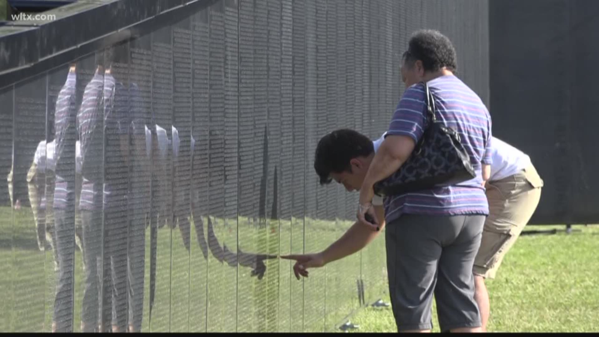 A mobile replica of the Vietnam Memorial is on display in Kershaw county.   Better known as the "Wall that Heals", organizers hope this display does just that for veterans and their families 