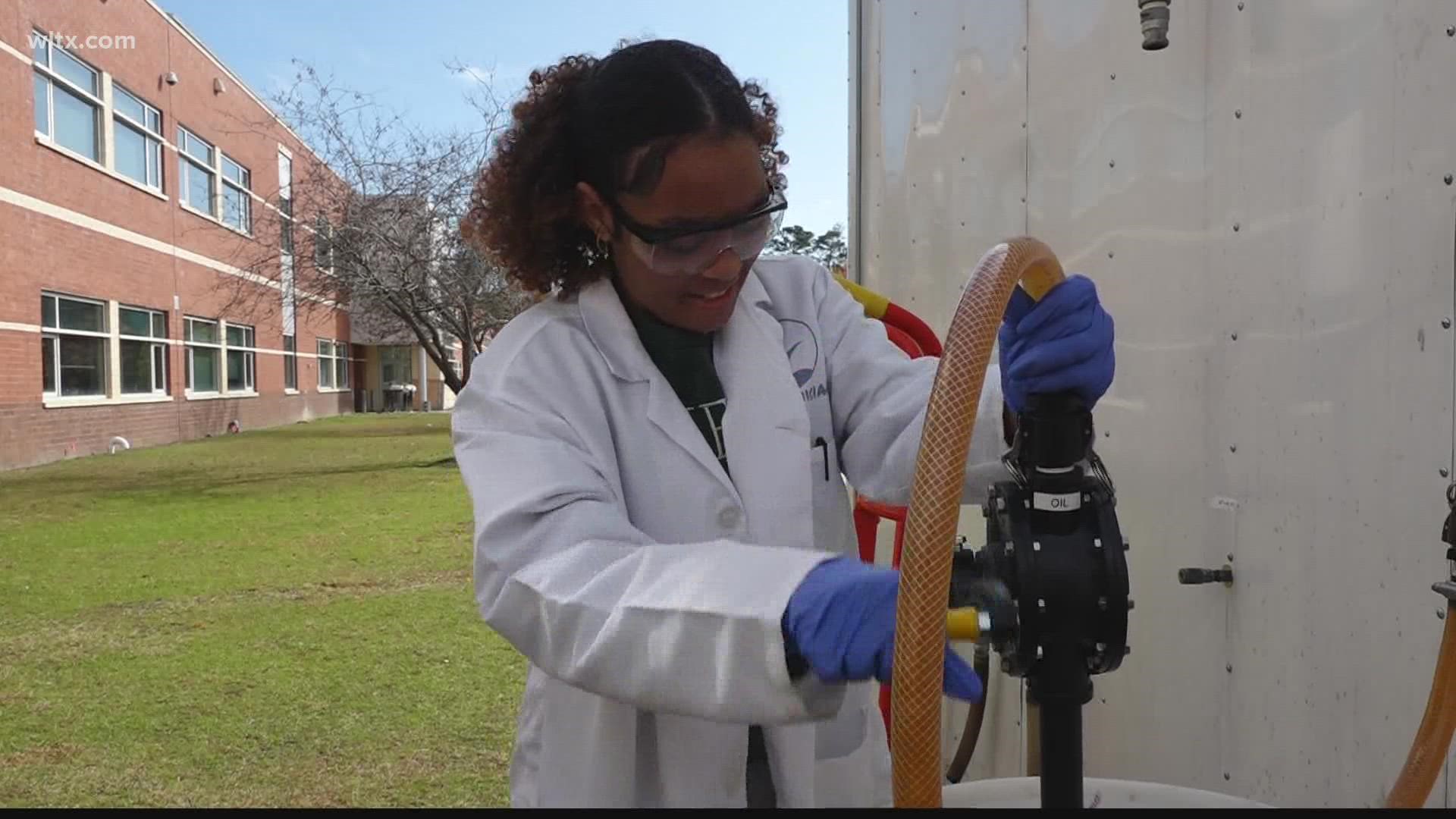Blythewood High School students want your cooking oil to produce diesel fuel. Here's how the oil goes from frying chicken to fueling your car.