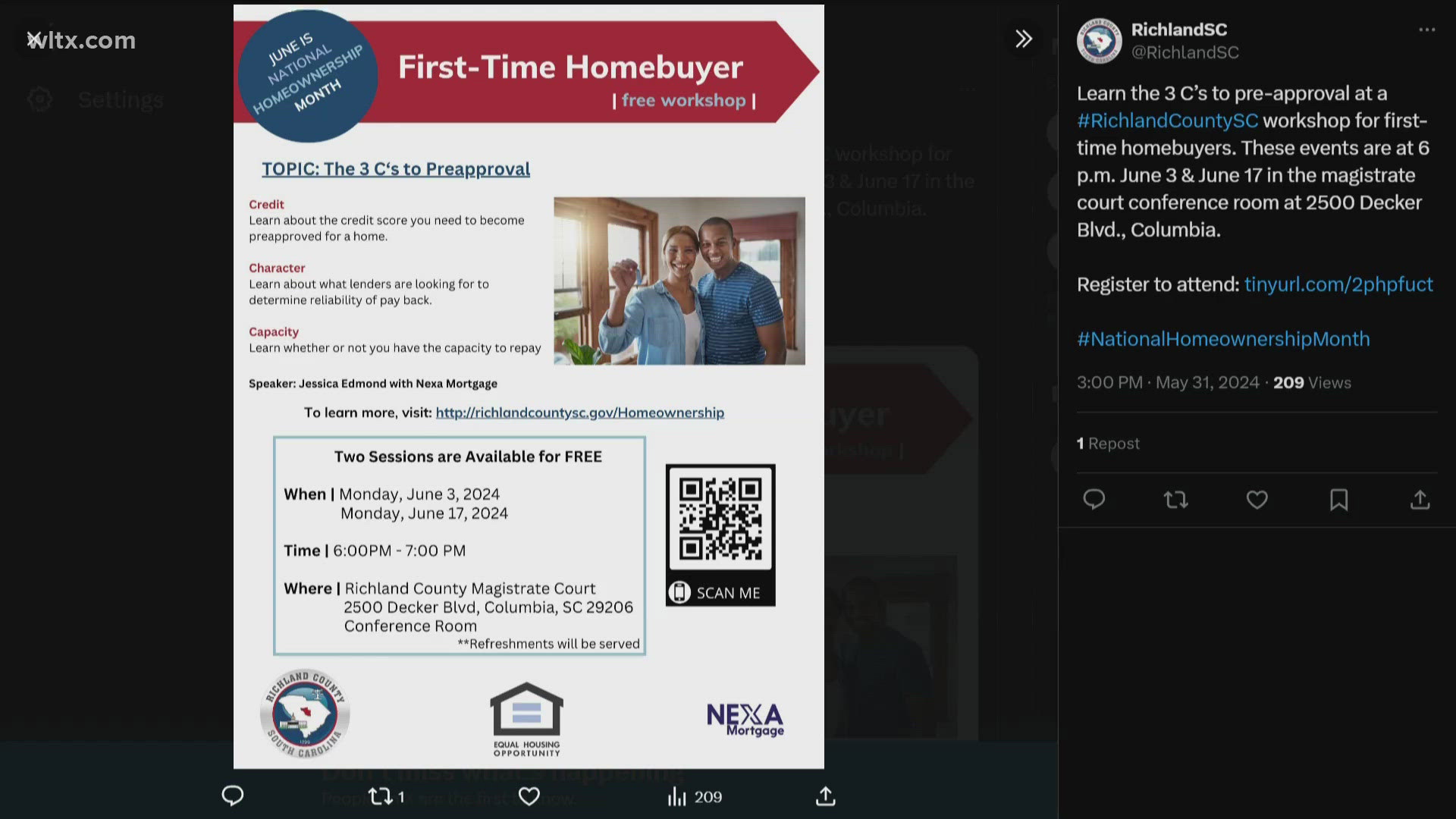 Richland County is hosting two events to help residents learn how to buy a home.