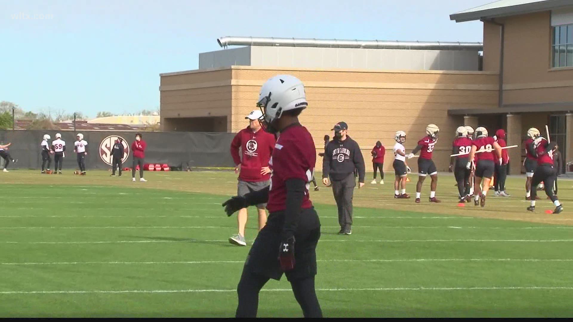 The first official practice of the Shane Beamer era is in the books as spring practice kicked off for the Gamecocks.