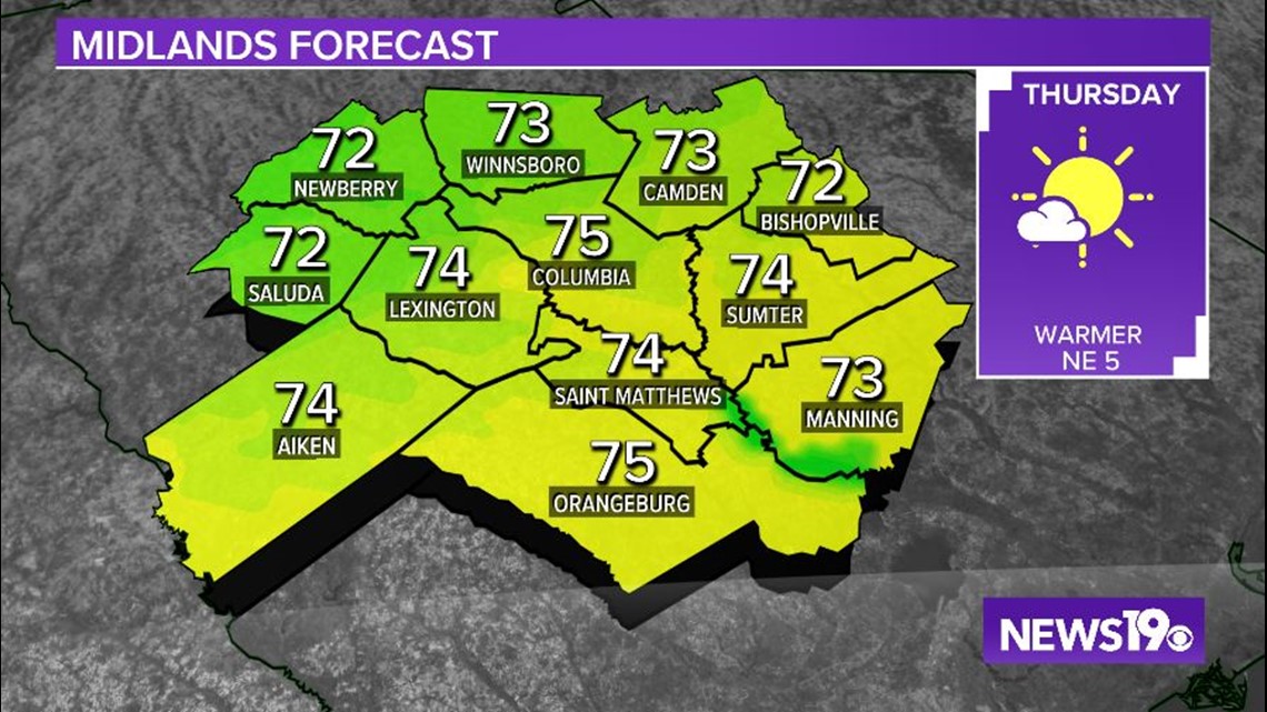 More dry, warm weather Thursday | wltx.com