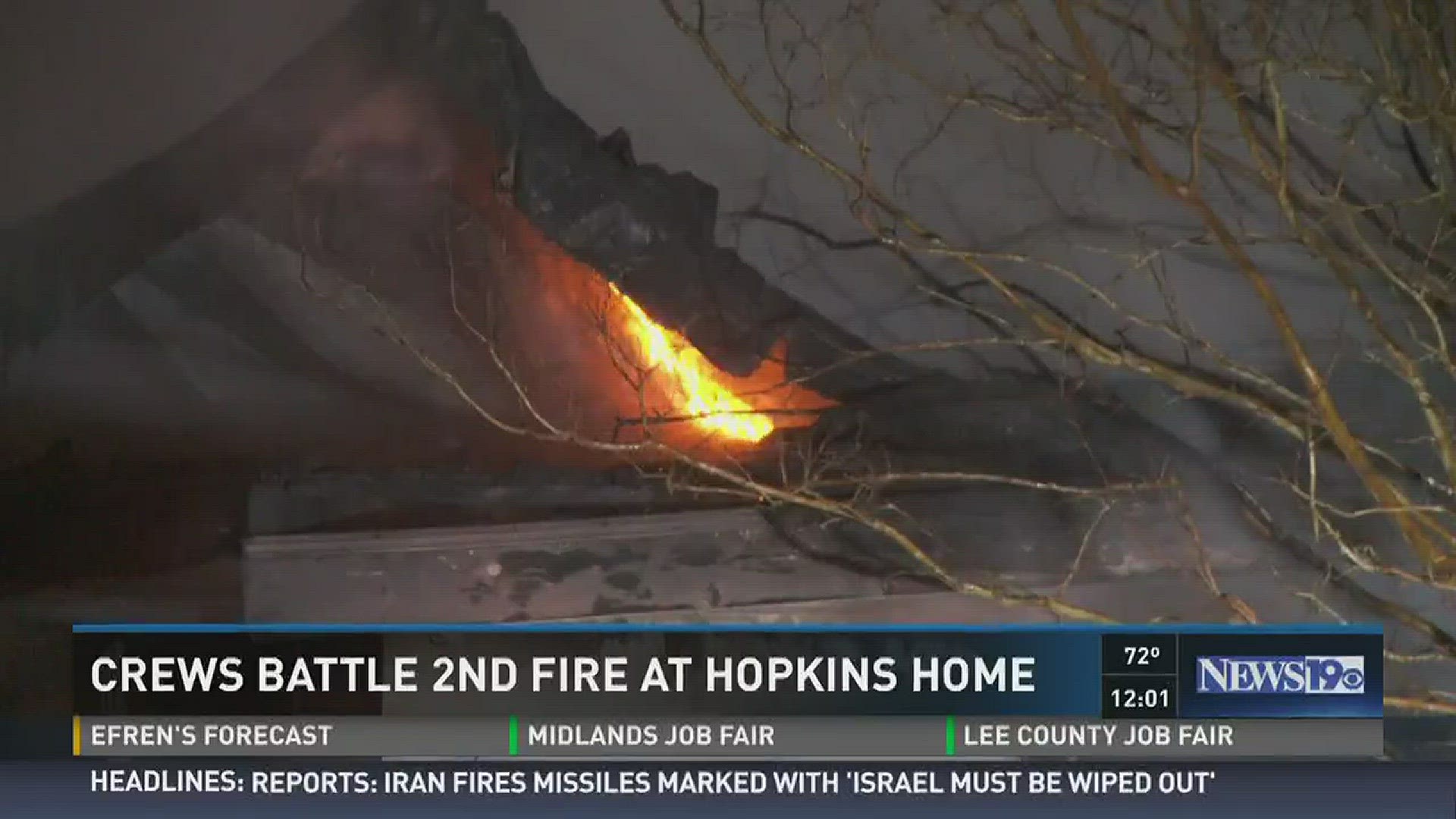 Hopkins House Catches Fire Again