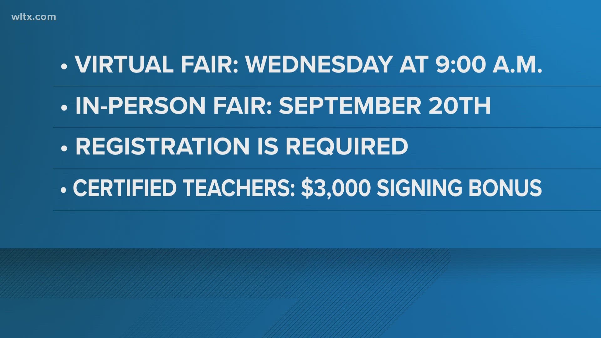 Newly hired certified teachers will receive a $3,000 signing bonus, the highest bonus offered by a Midlands school district, according to district officials.