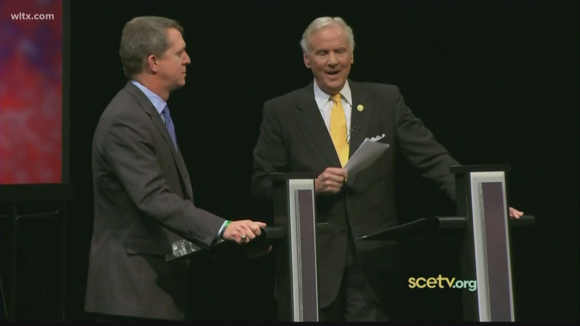 The two candidates for governor met for the first of their two televised debates.