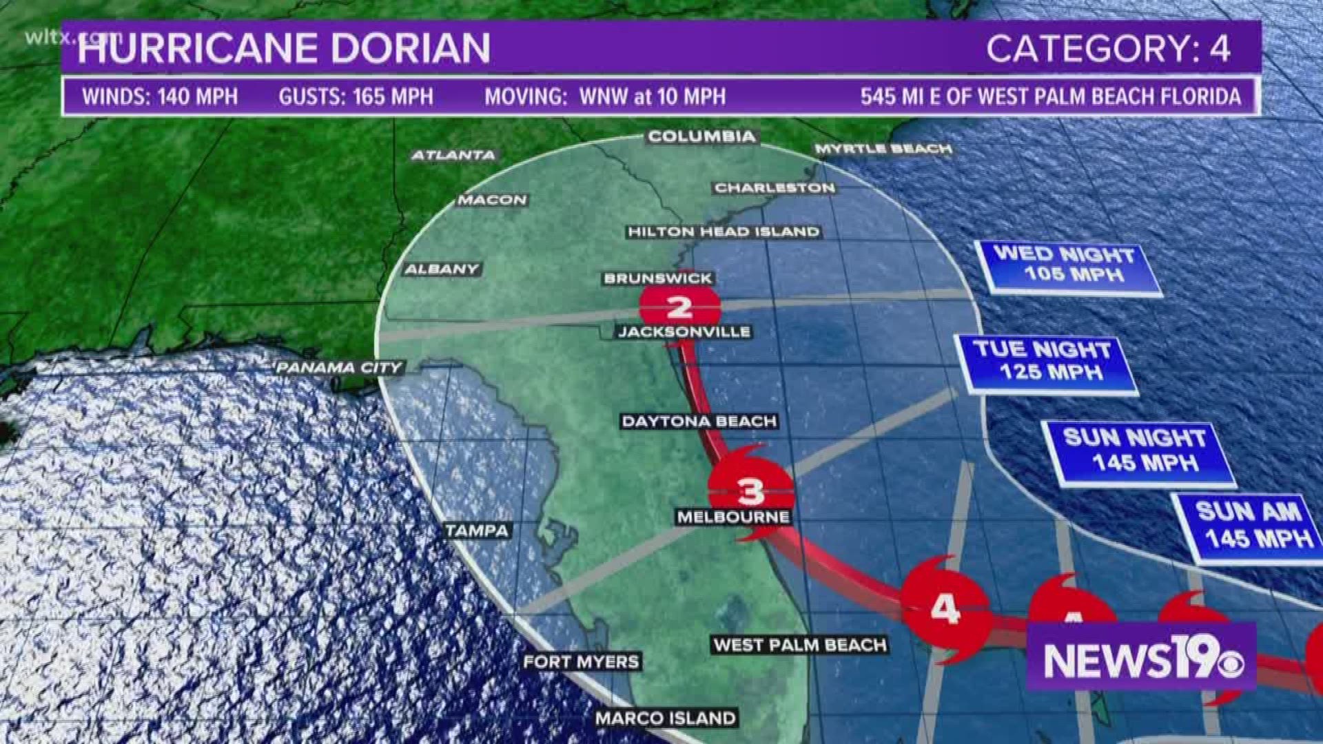 Hurricane Dorian remains an extremely dangerous Category 4 hurricane and is picking up steam, according to the latest update form the National Hurricane Center.