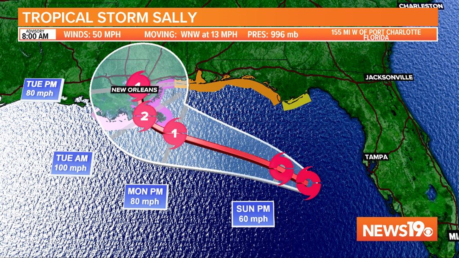 Tropical Storm Sally Expected To Strengthen To A Category 2 Hurricane As It Approaches The Gulf 1977