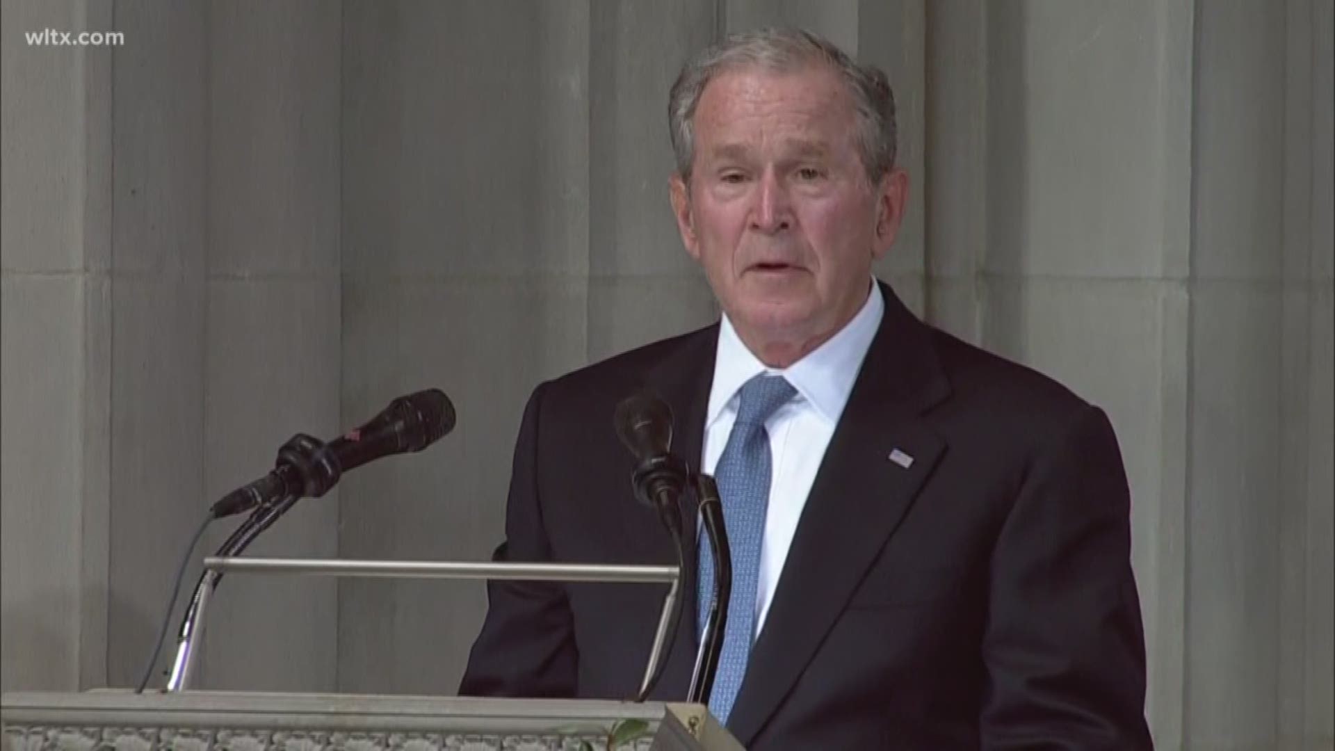 Former President George W. Bush spoke at the funeral of Sen. John McCain, his friend and one-time political rival.