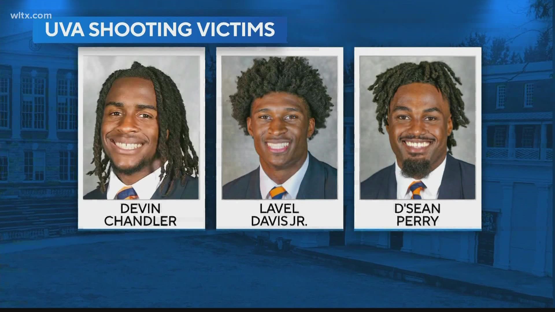 Devin Chandler, Lavel Davis and D'Sean Perry were shot and killed by a single gunman at the University of Virginia in on Sunday night. Davis was from SC.