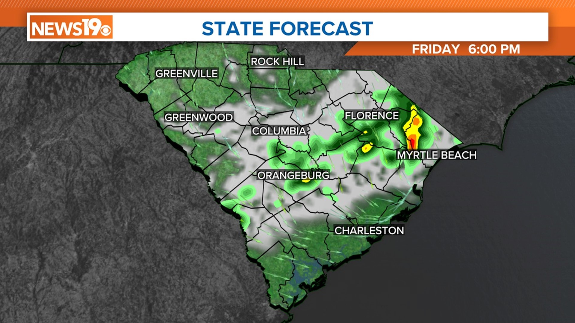 South Carolina Storms Possible Today