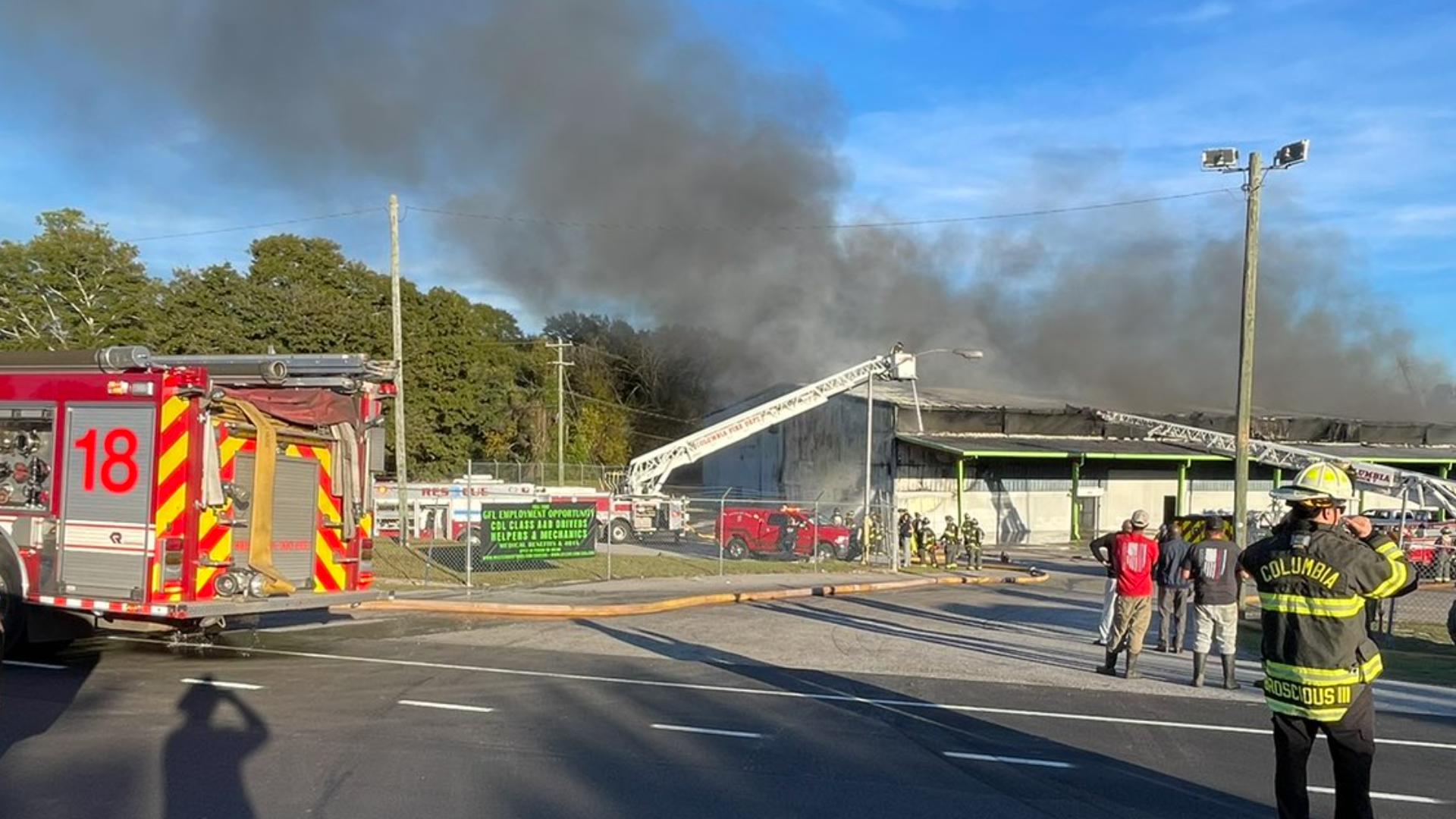 Columbia-Richland Fire crews are on the scene of a structure fire that has shut down a portion of Farrow Road on Sunday afternoon.