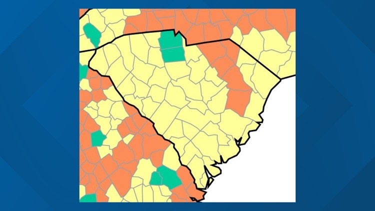 Delay in COVID data from South Carolina leads to inaccurate CDC map
