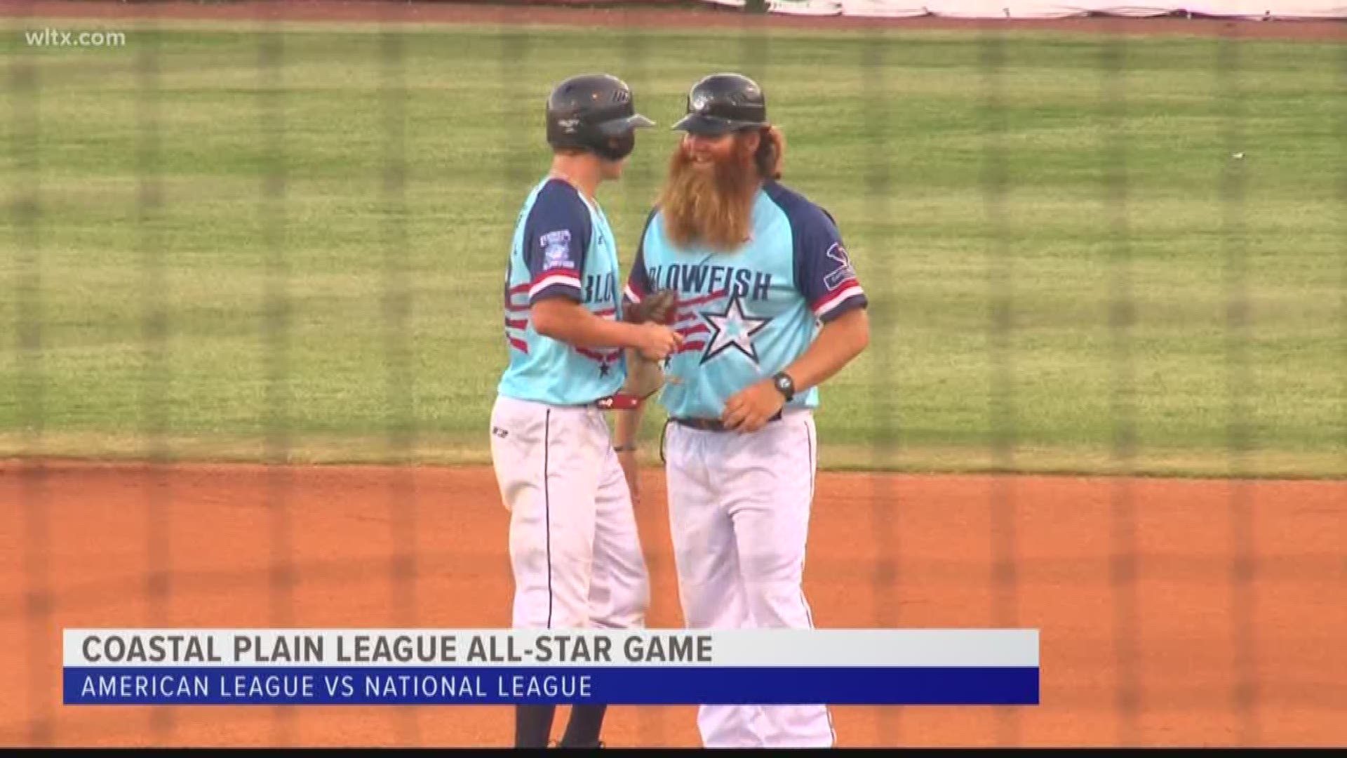 Led by Connor Tate of the Lexington County Blowfish, the National All-Stars defeated the American All-Stars 9-4 in the 20th annual Coastal Plain League All-Star Show.