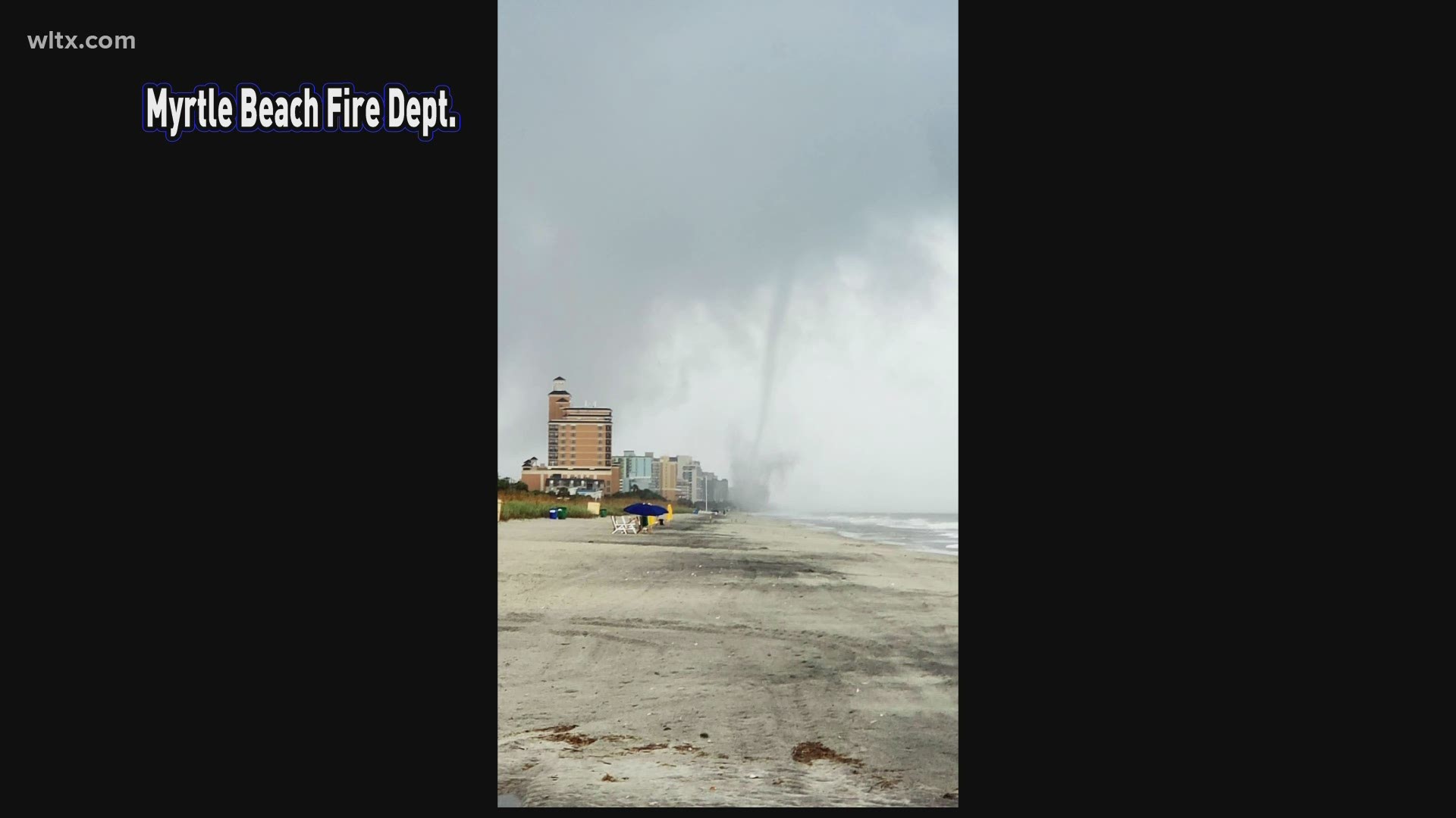 The twister touched down right along the shoreline in front of tourist and beachgoers Friday afternoon in Myrtle Beach.