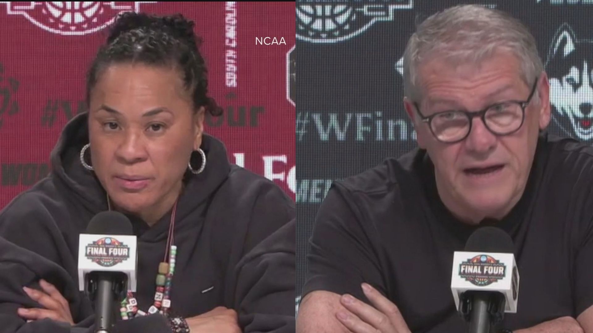 What happened between Dawn Staley and Geno Auriemma at the end of the ...
