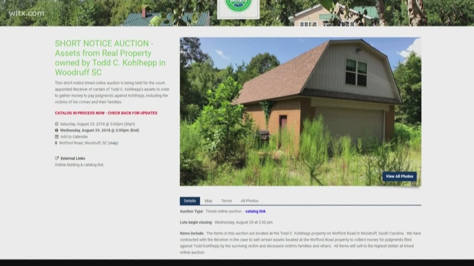 Property owned by convicted serial killer Todd Kolhepp has been sold.