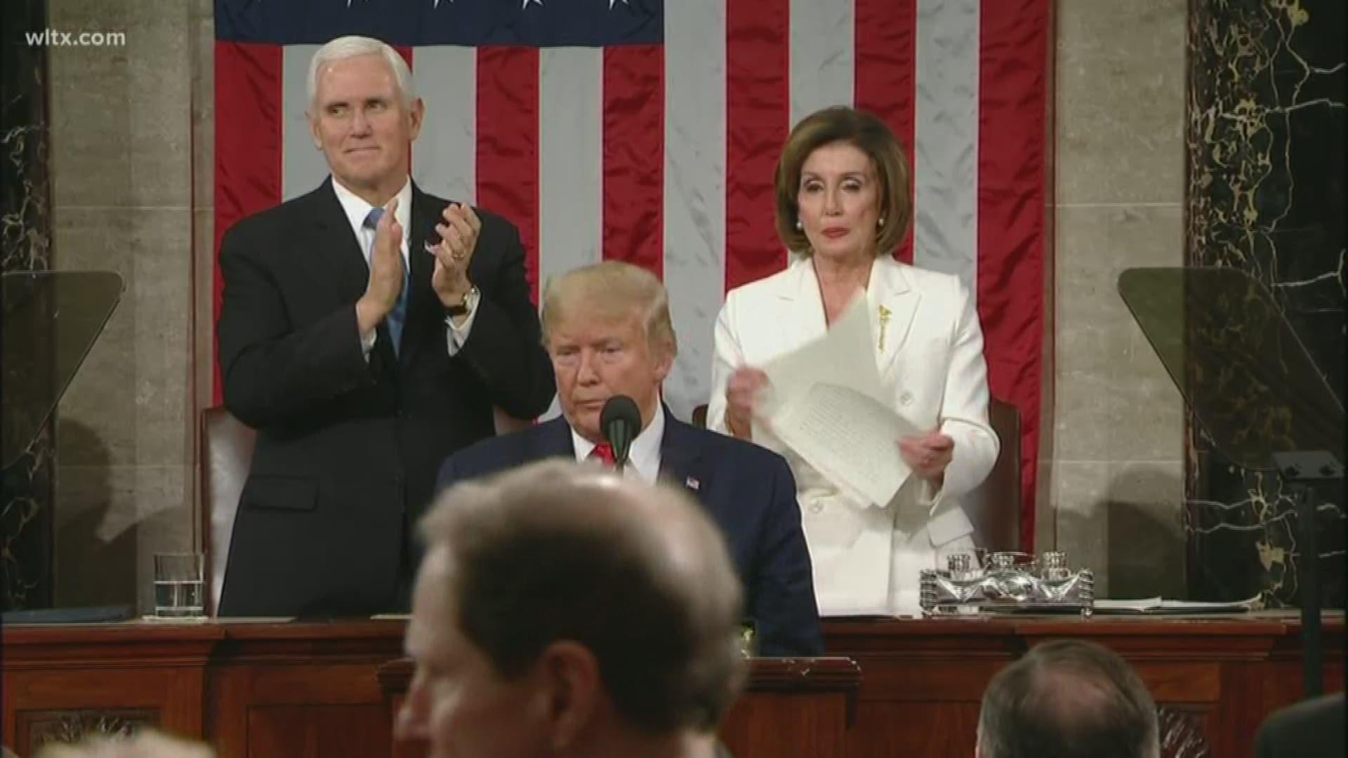 House Speaker Nancy Pelosi started ripping up her copy of President Donald Trump's speech right as the president finished speaking.