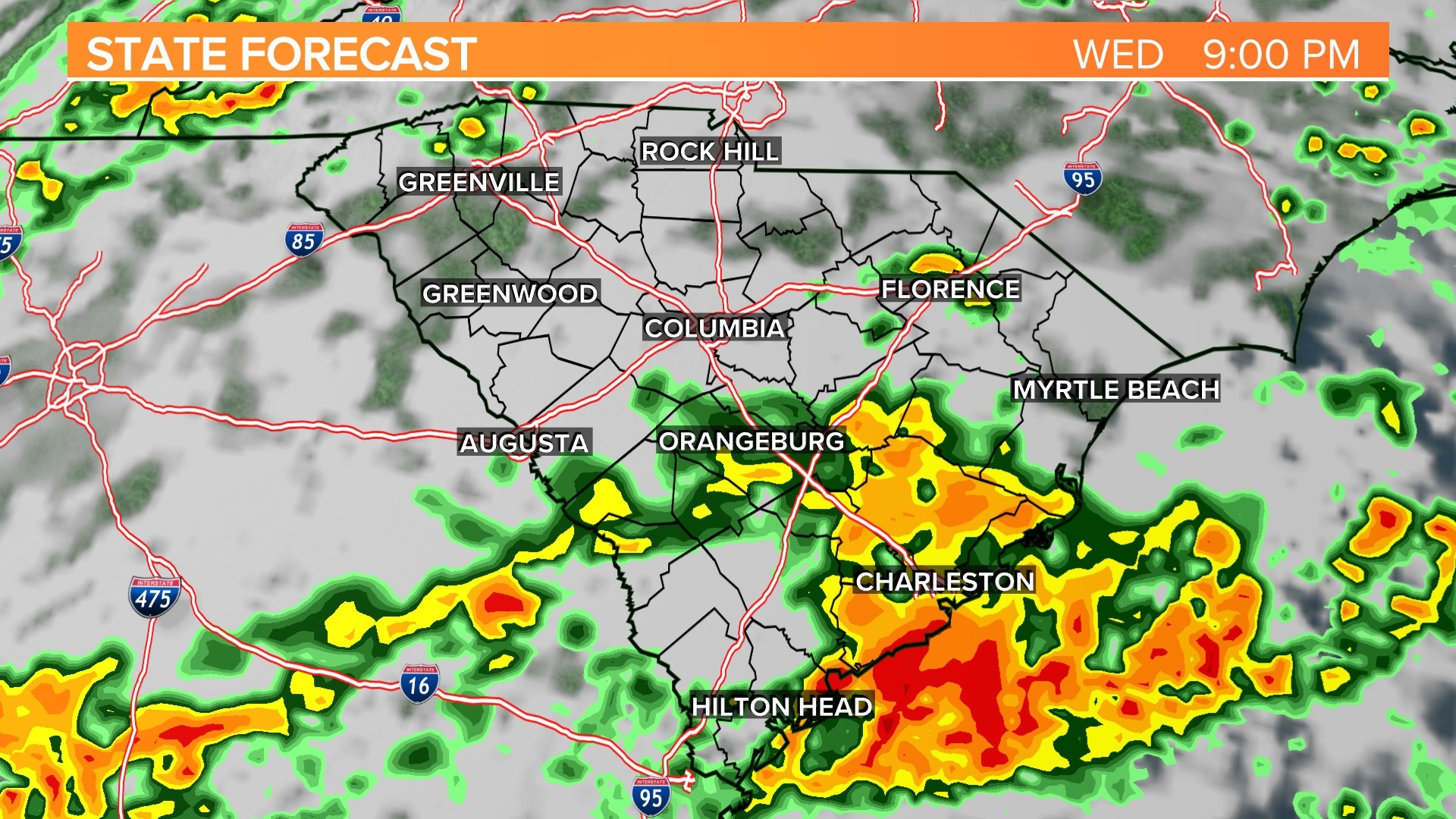 Timeline of severe storms in South Carolin on Wednesday | wltx.com