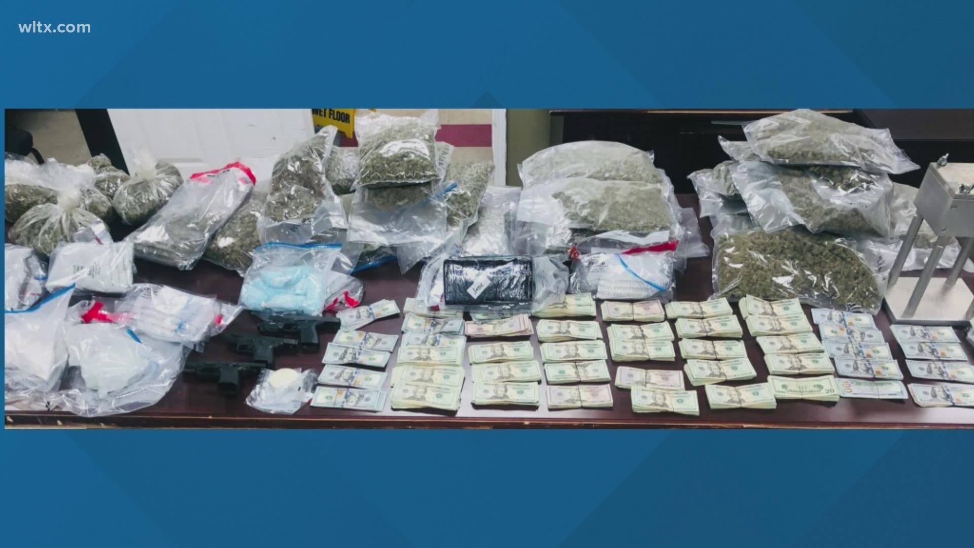 Deputies found a mix of marijuana, cocaine, meth and other drugs in a room at the America's Inn Motel.