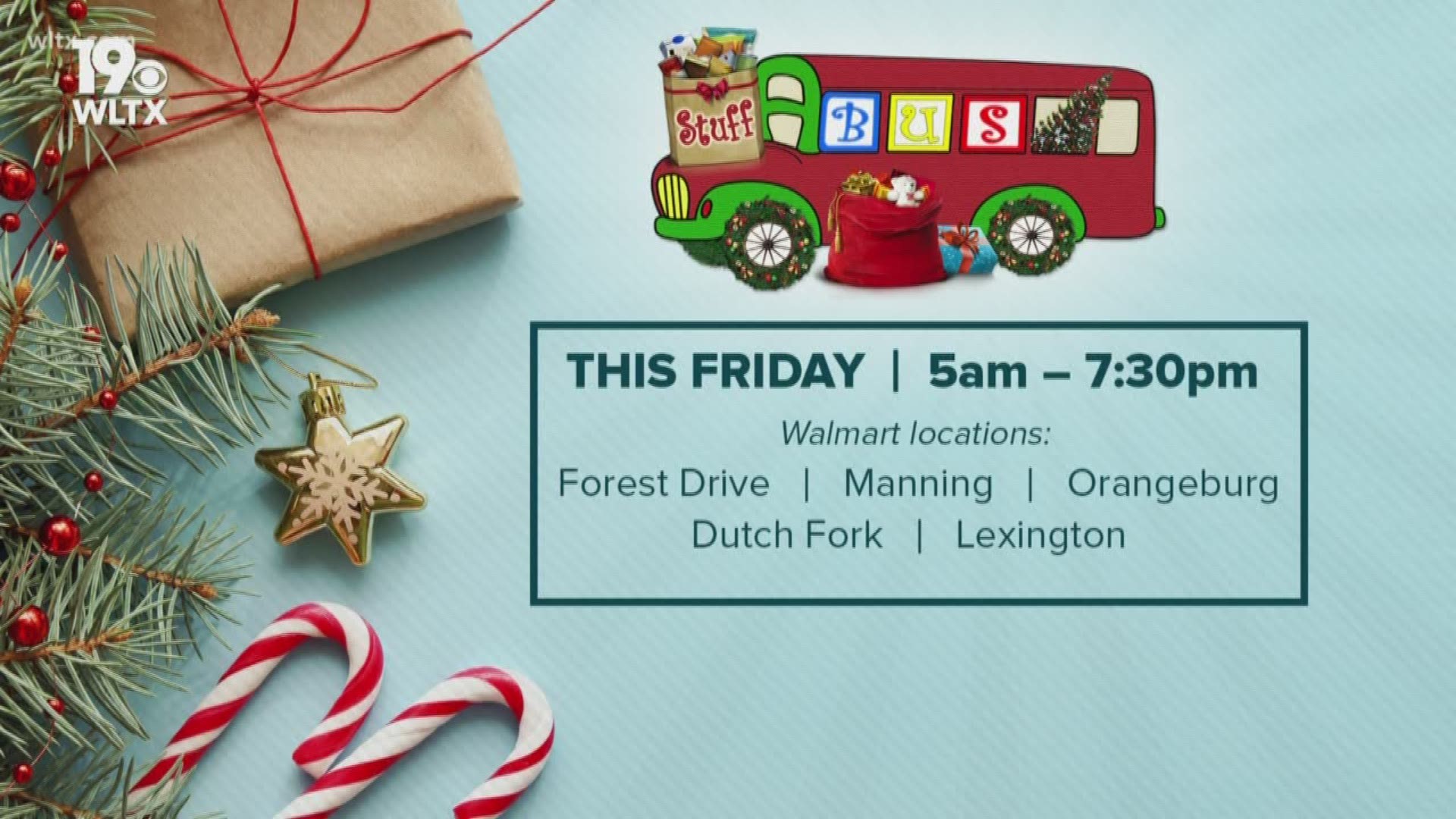 WLTX's annual Stuff-a-Bus campaign to get toys for kids begins Friday at Midlands area Walmart stores.