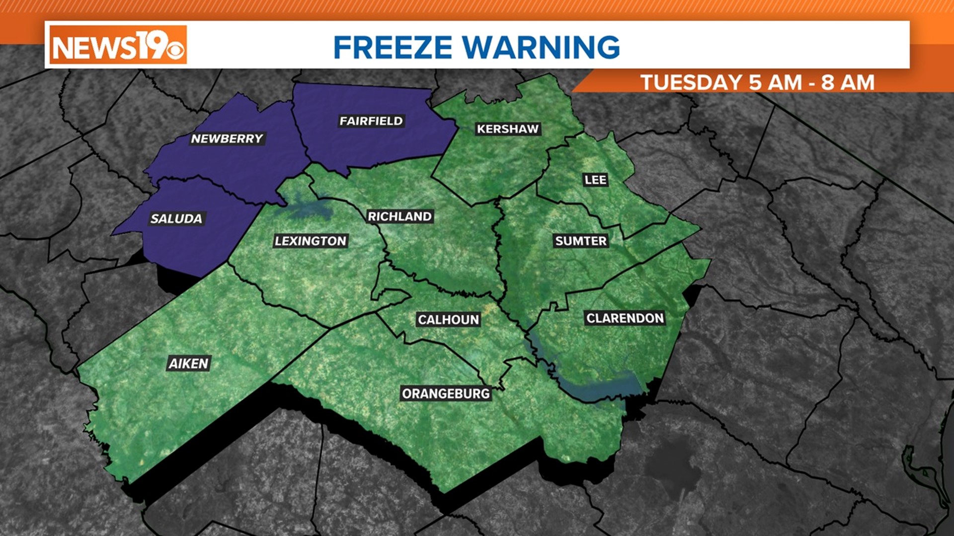 Freeze warning for parts of South Carolina Tuesday morning | wltx.com