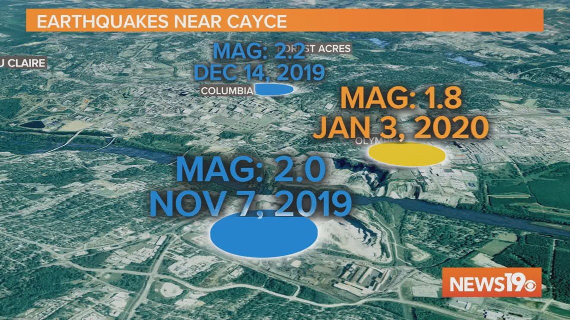 3 earthquakes recorded in same SC town in two months
